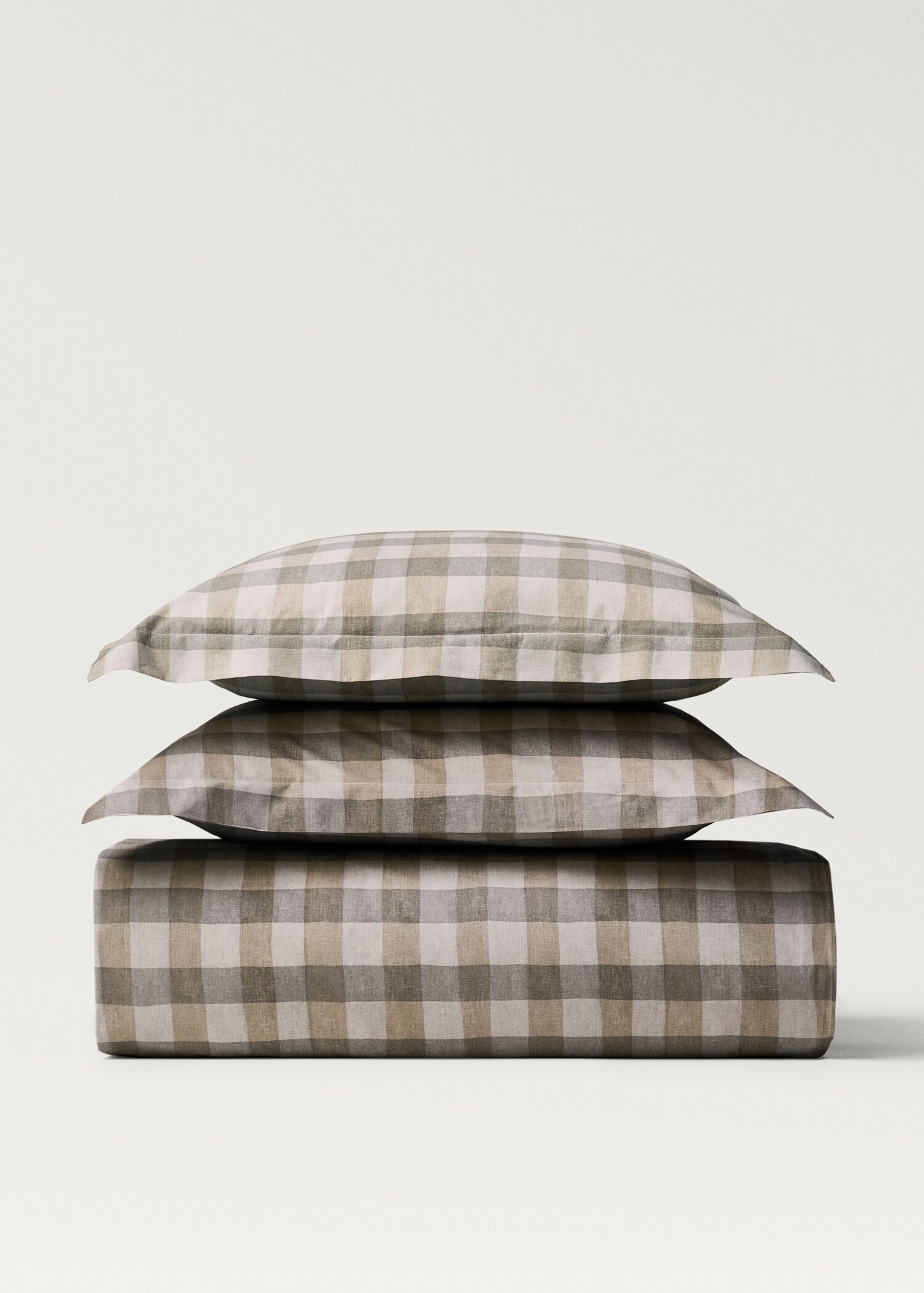 Cotton percale check duvet cover for 135/140 cm bed - Article without model