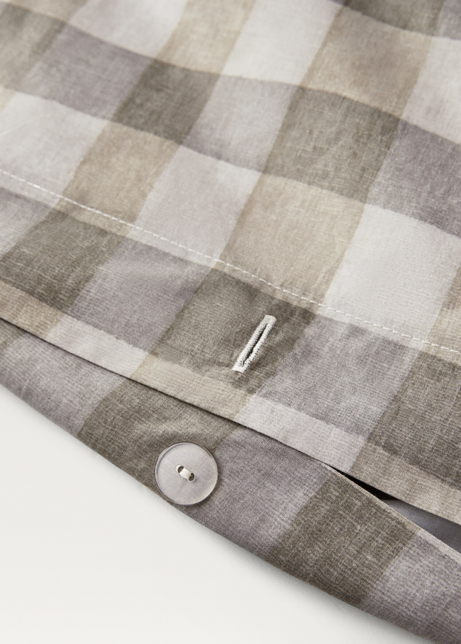 Cotton percale check duvet cover for 135/140 cm bed - Details of the article 1