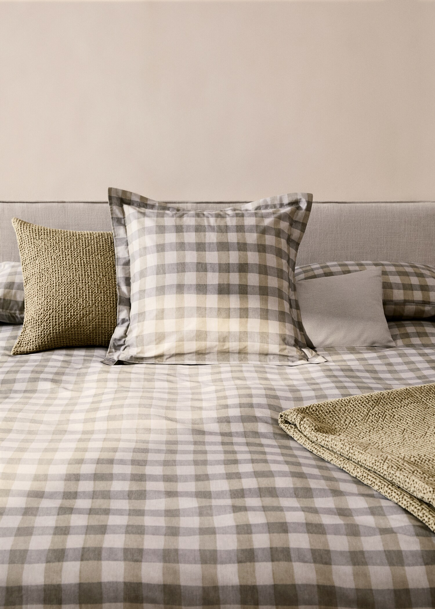 Cotton percale check duvet cover for 135/140 cm bed - Details of the article 7
