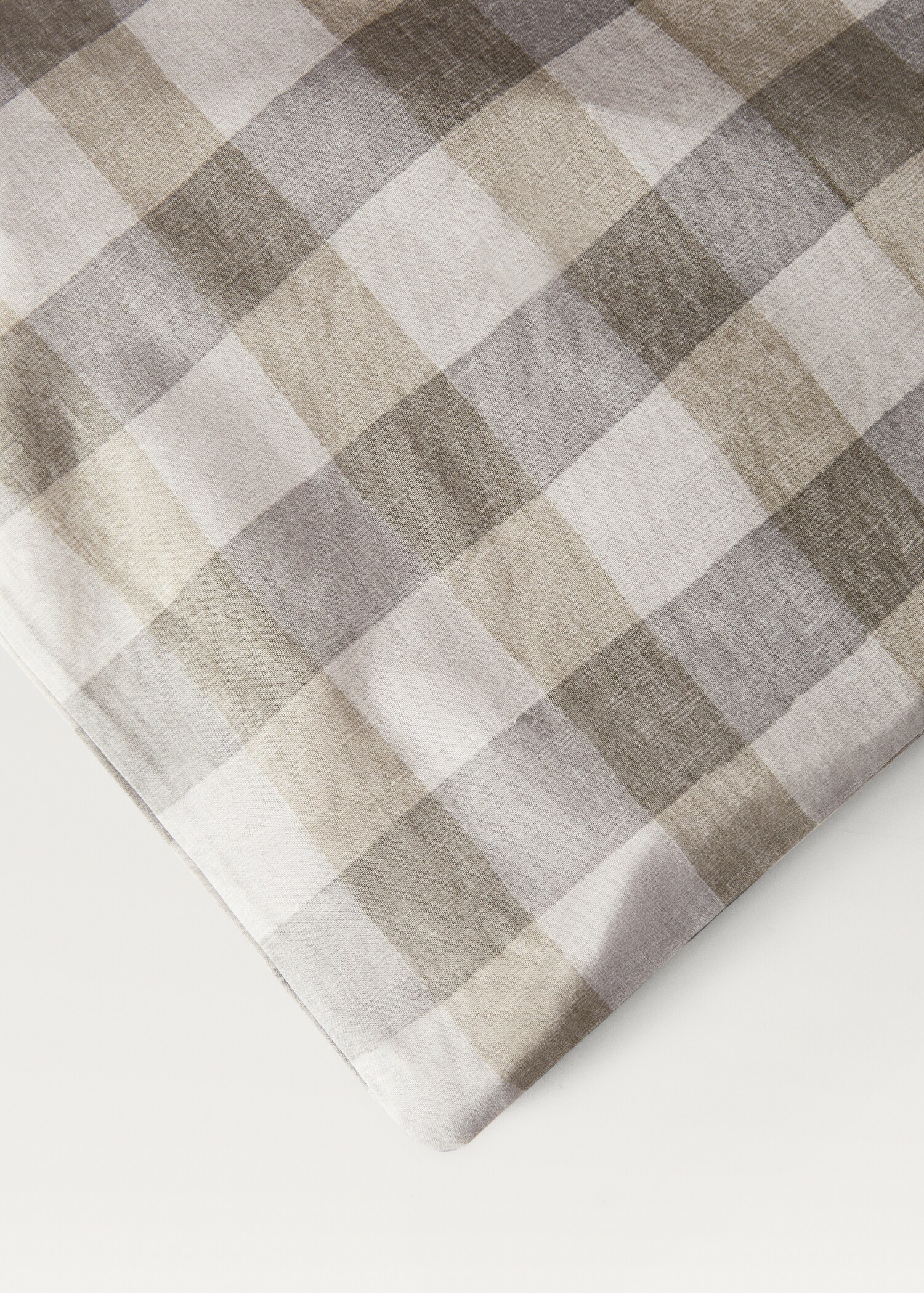 Cotton percale check duvet cover for 150/160 cm bed - Details of the article 2