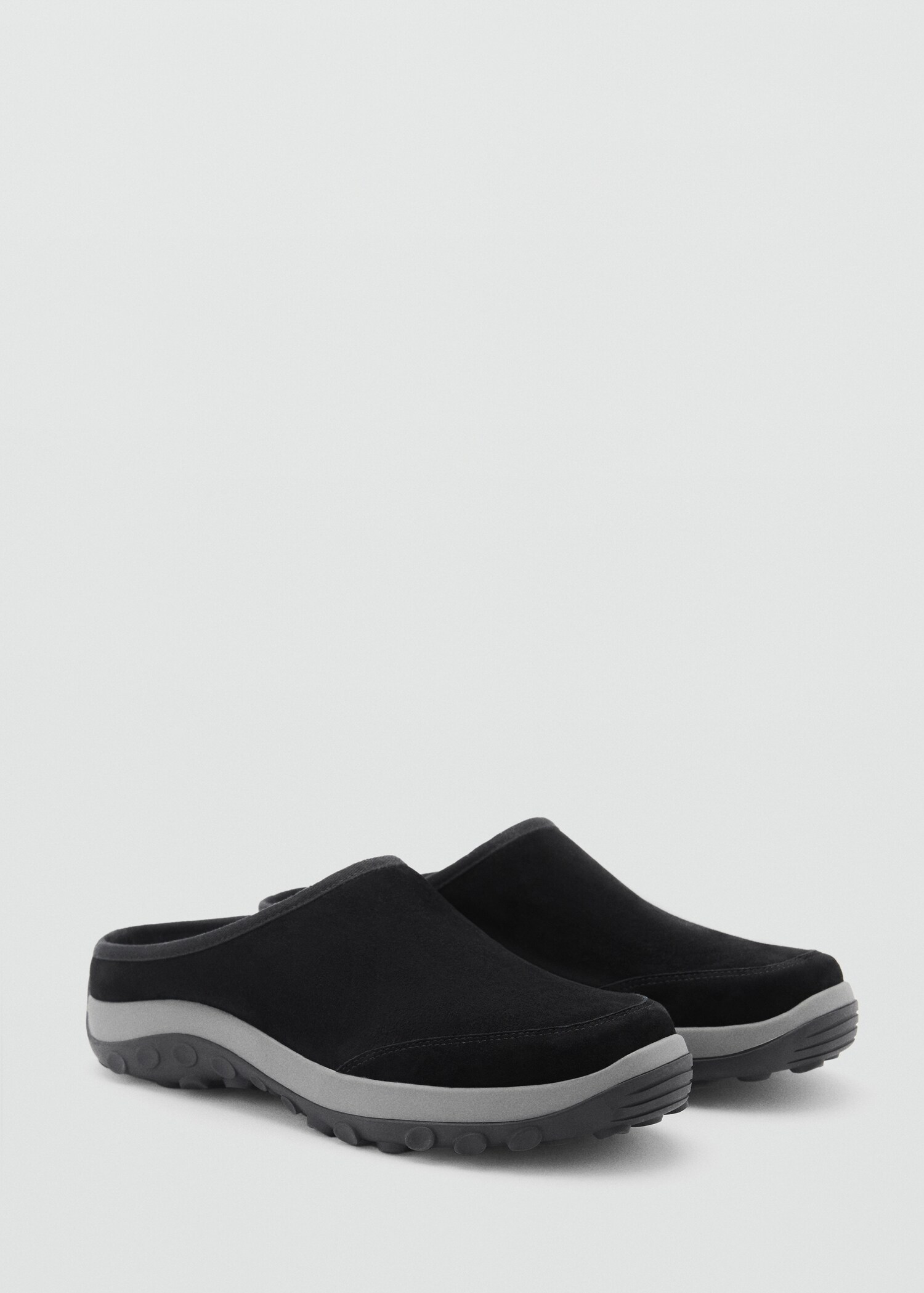 Leder-Clogs mit Tracksohle - Mittlere Ansicht