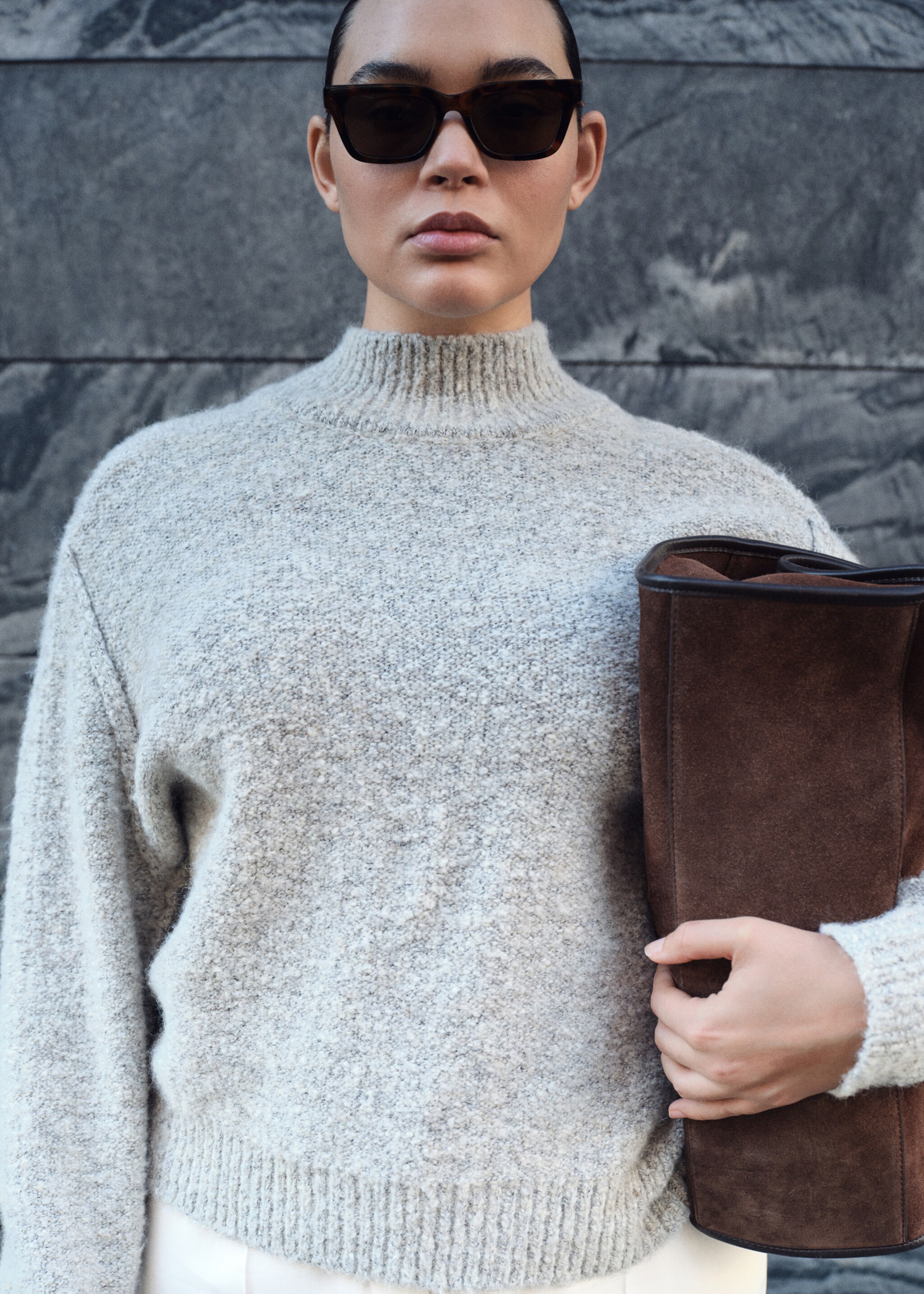 Knitted sweater with perkins neck - Details of the article 6