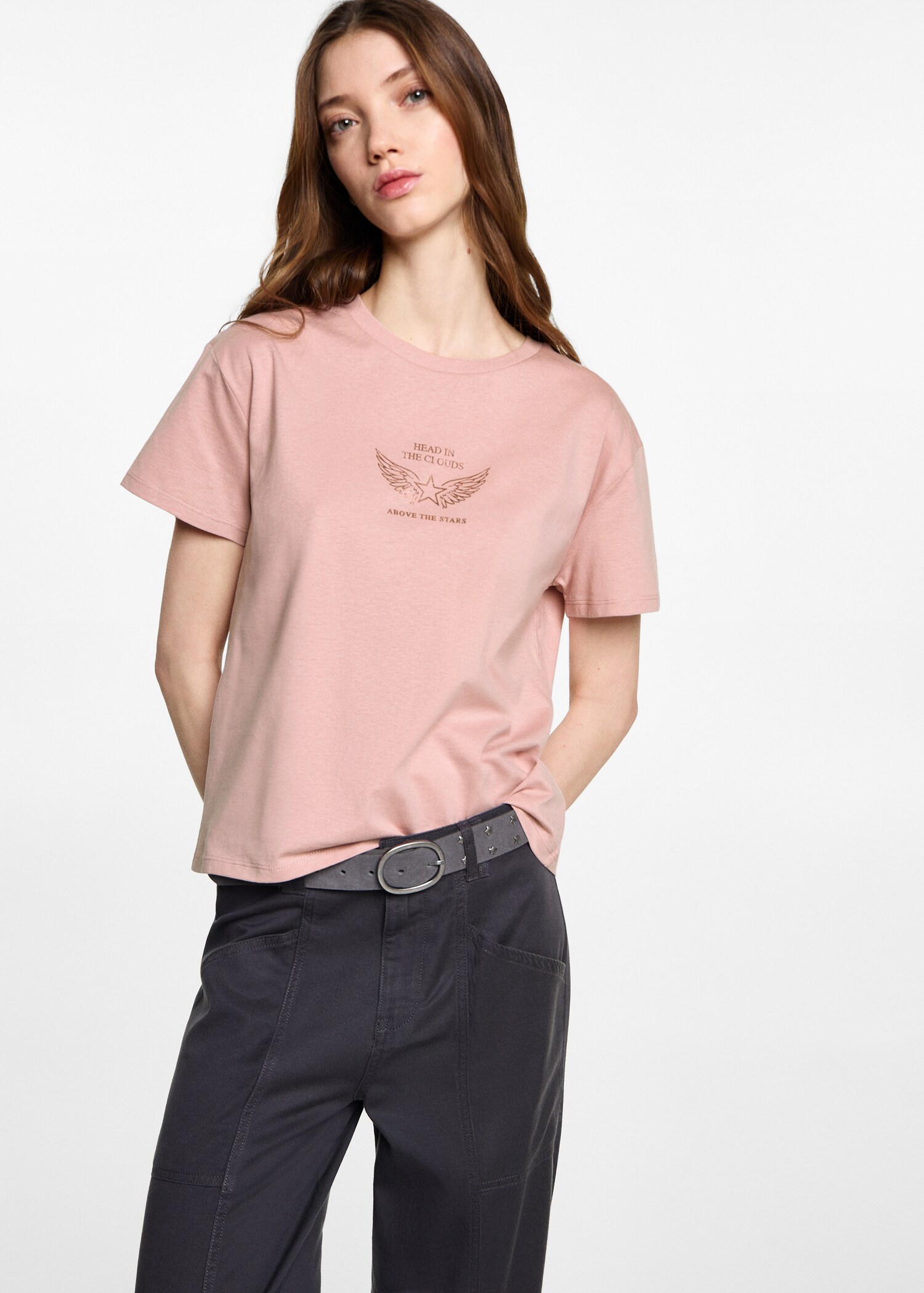 Camiseta algodón estampada - Plano medio