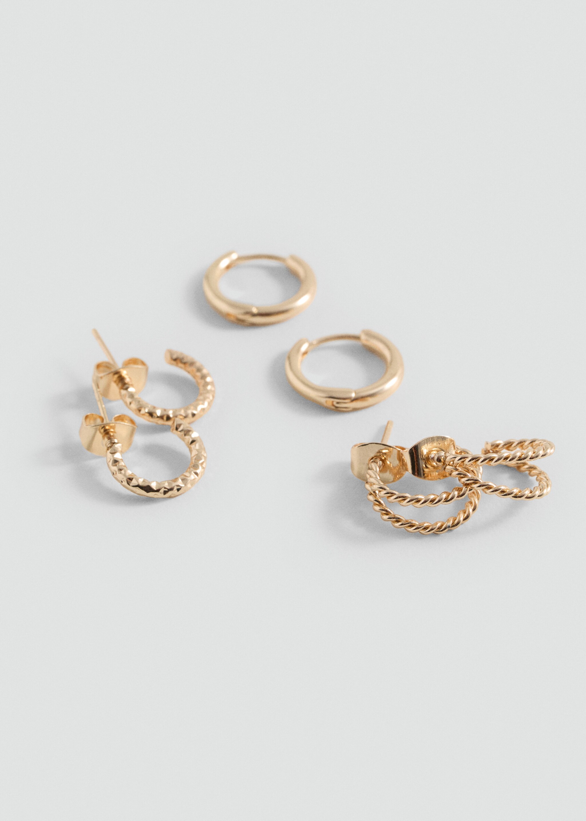 Pack of 3 hoop earrings - Medium plane