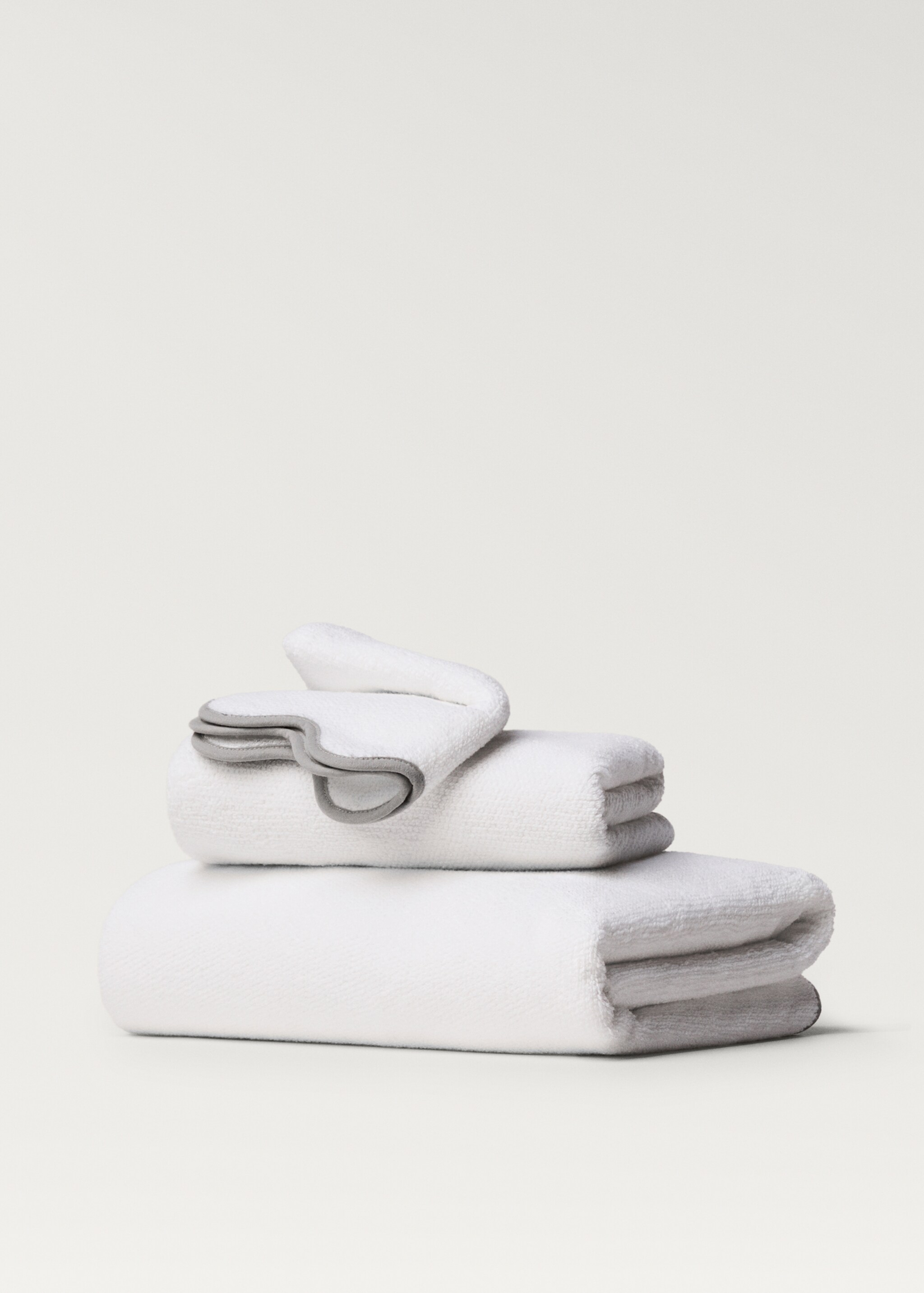 Rice-stitch washbasin towel with waves - Article without model
