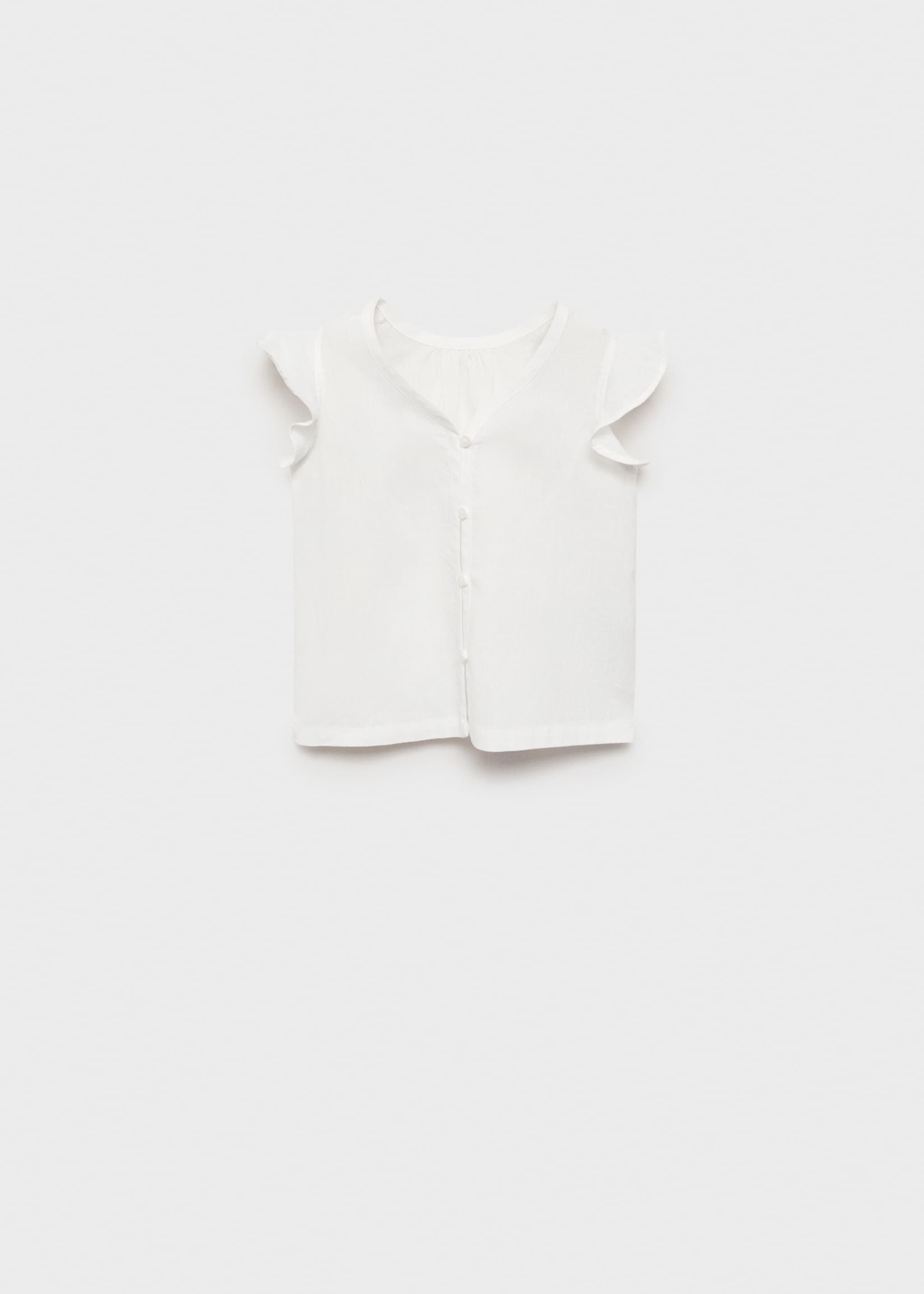 Linen-blend ruffled blouse - Article without model
