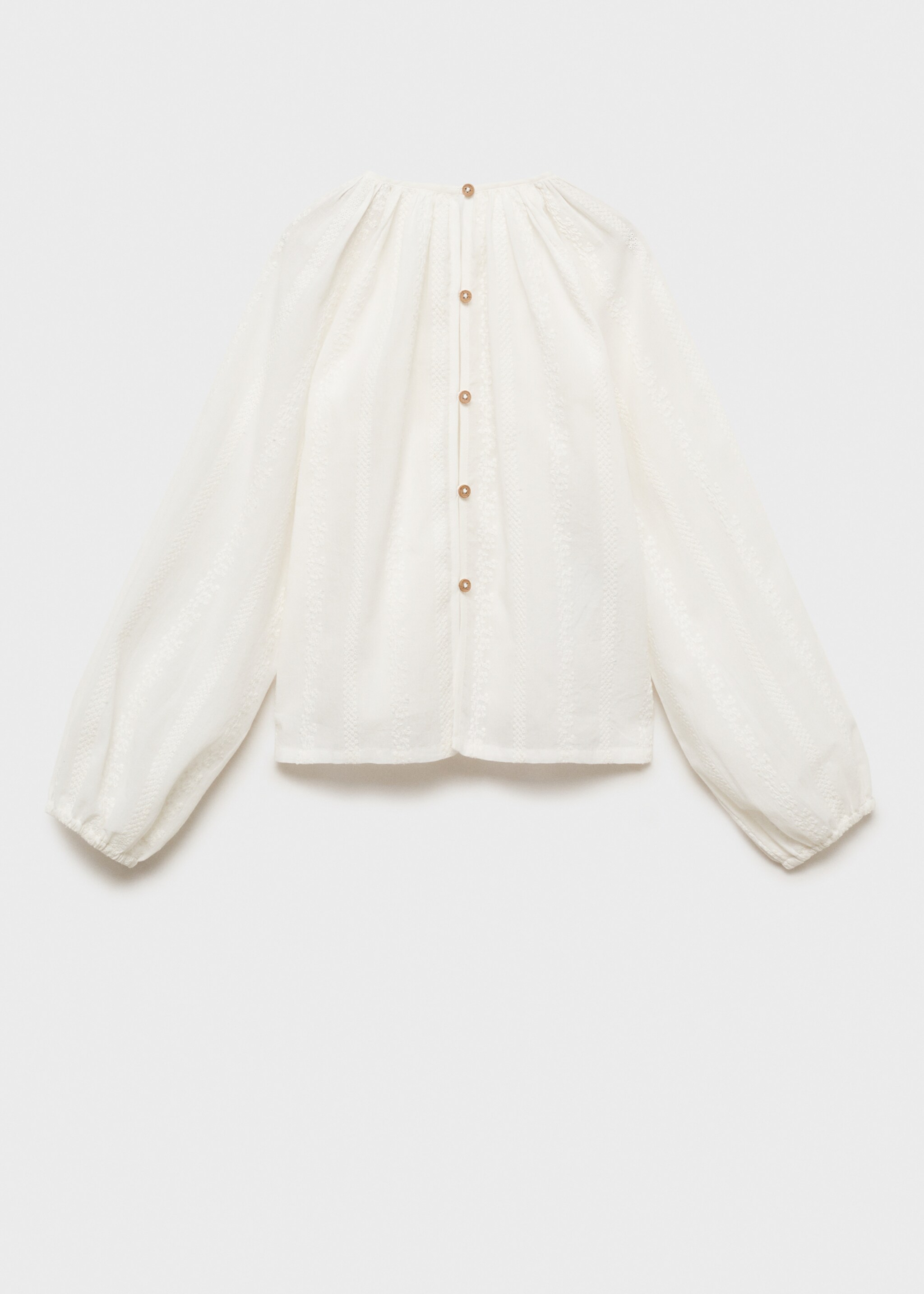 Cotton blouse with embroidered details - Reverse of the article