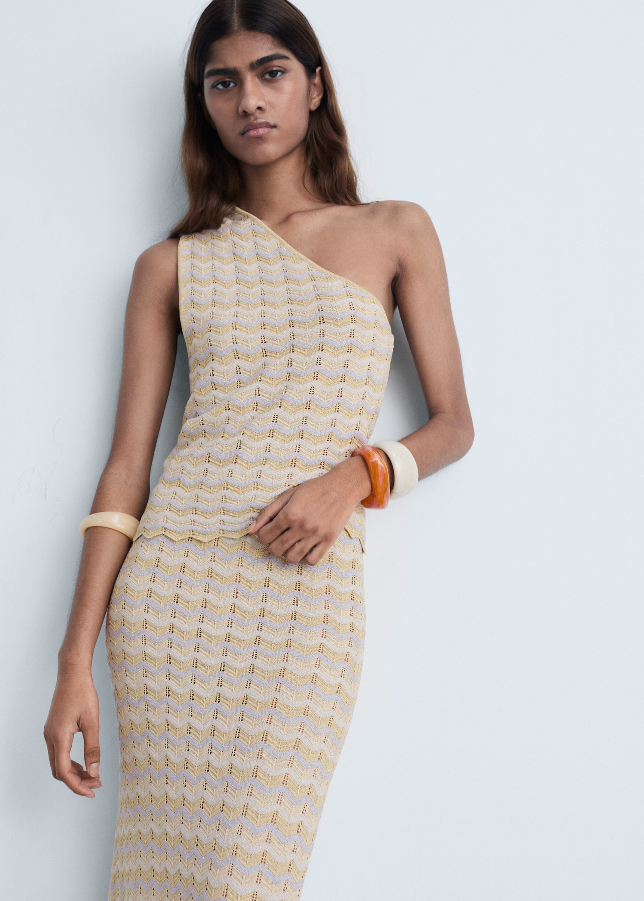 Asymmetrical lurex top - Medium plane