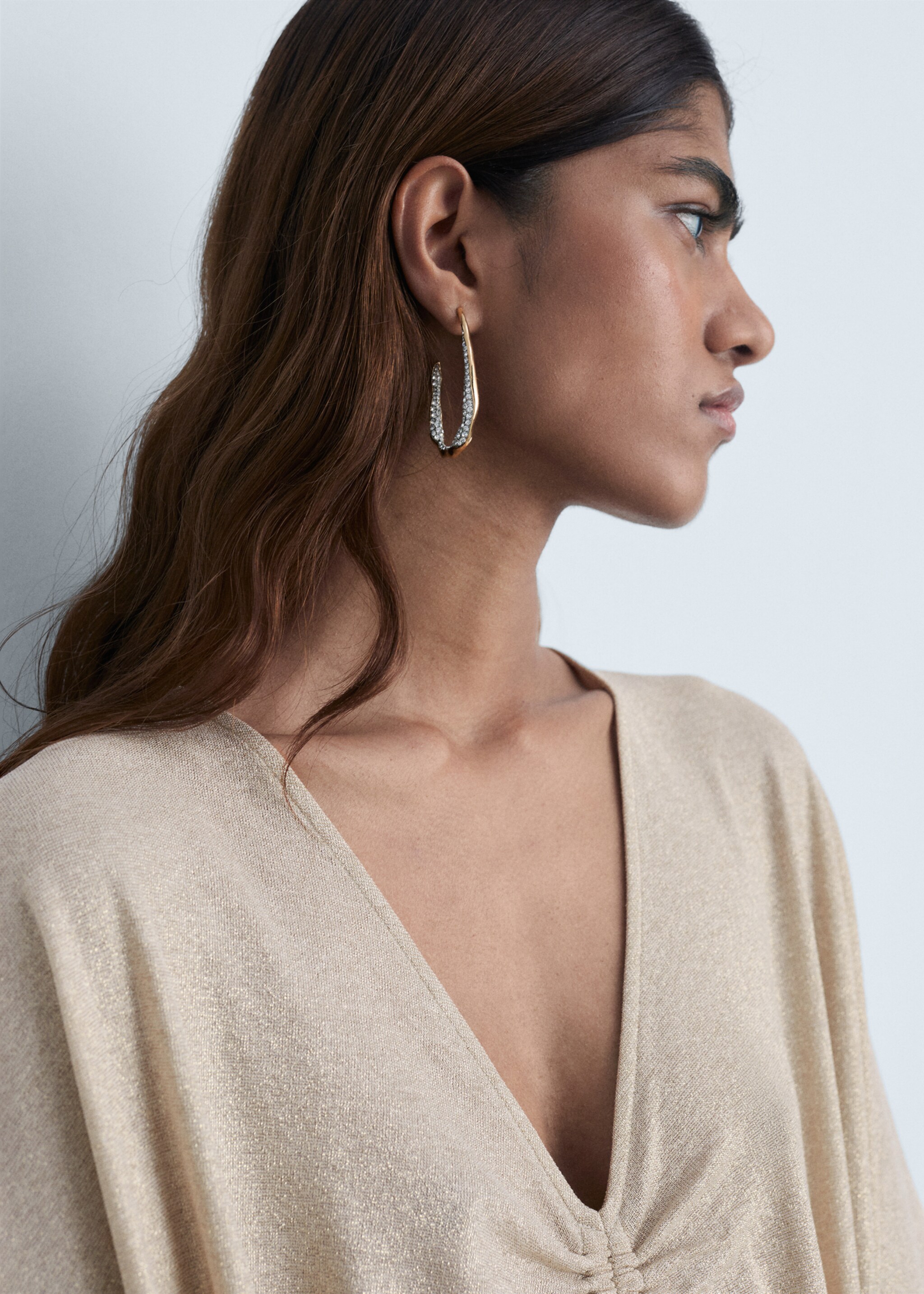 Lurex dress with gathered neckline - Details of the article 1