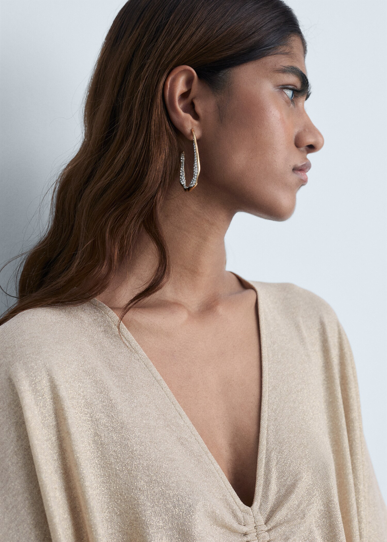 Lurex dress with gathered neckline - Details of the article 1