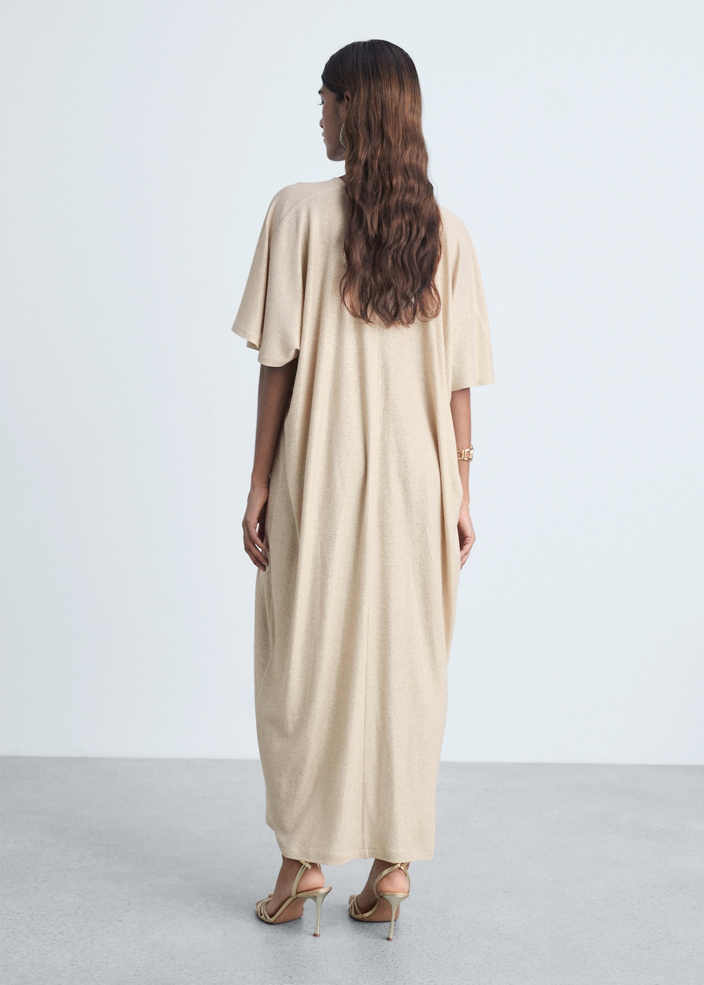 Mango Lurex dress with gathered neckline thumbnail