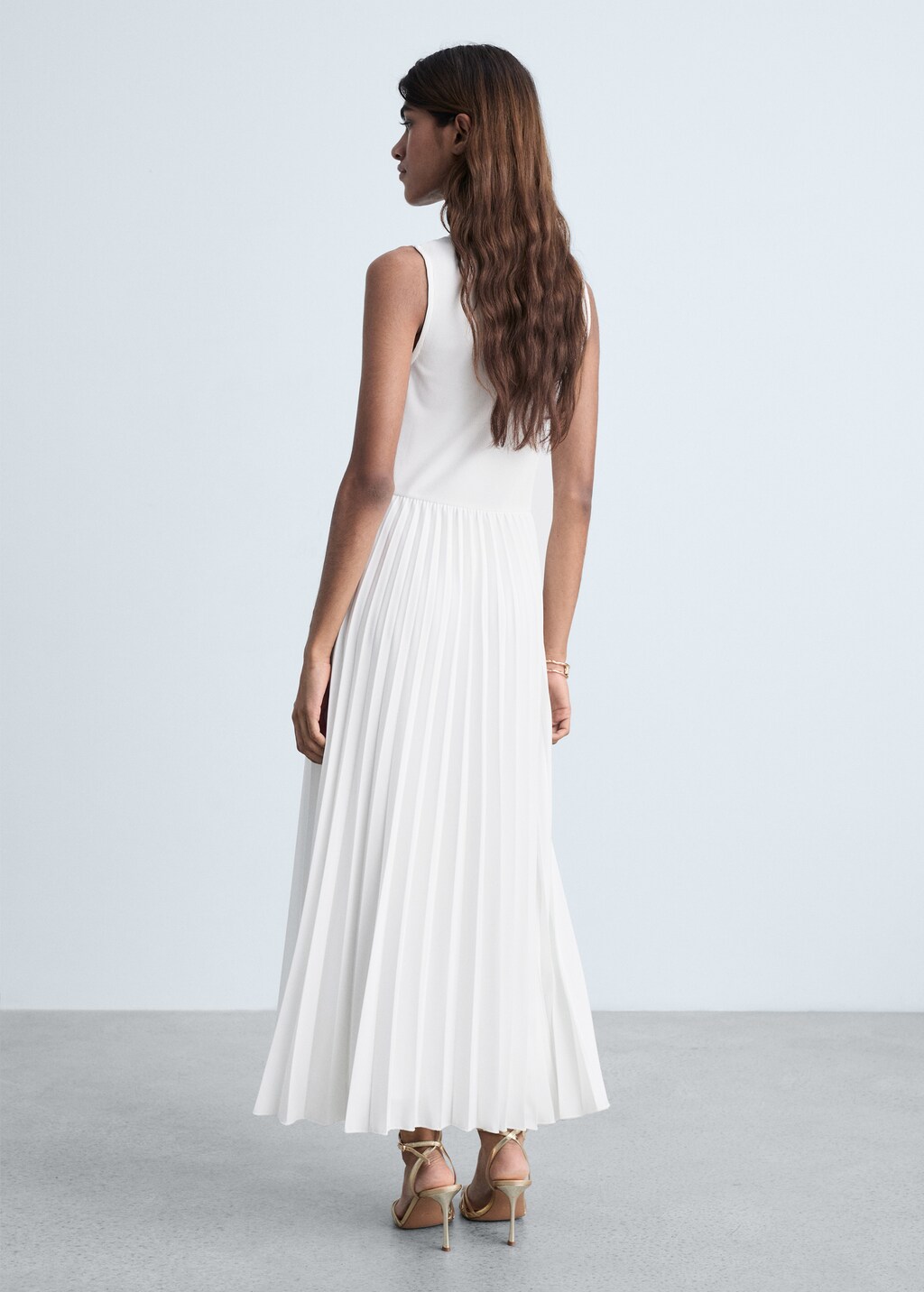 Pleated long dress - Women | MANGO USA Pleated long dress - Women | MANGO USA