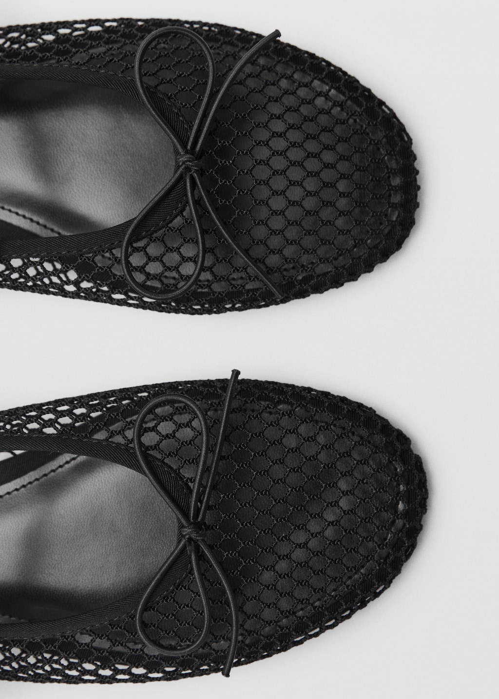 Mesh ballet flats with buckle strap