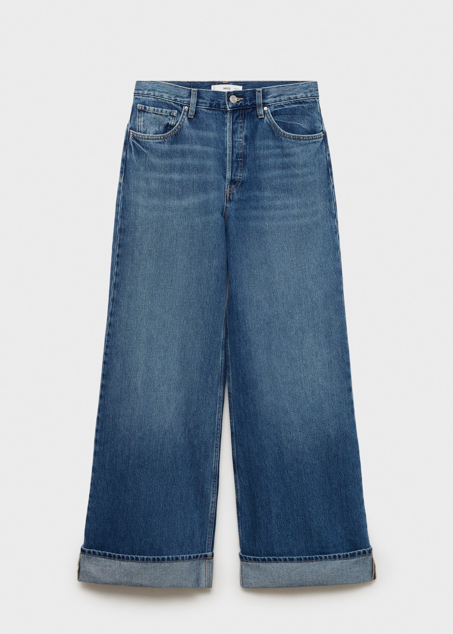 Wideleg jeans met omgeslagen broekspijpen - Artikel zonder model