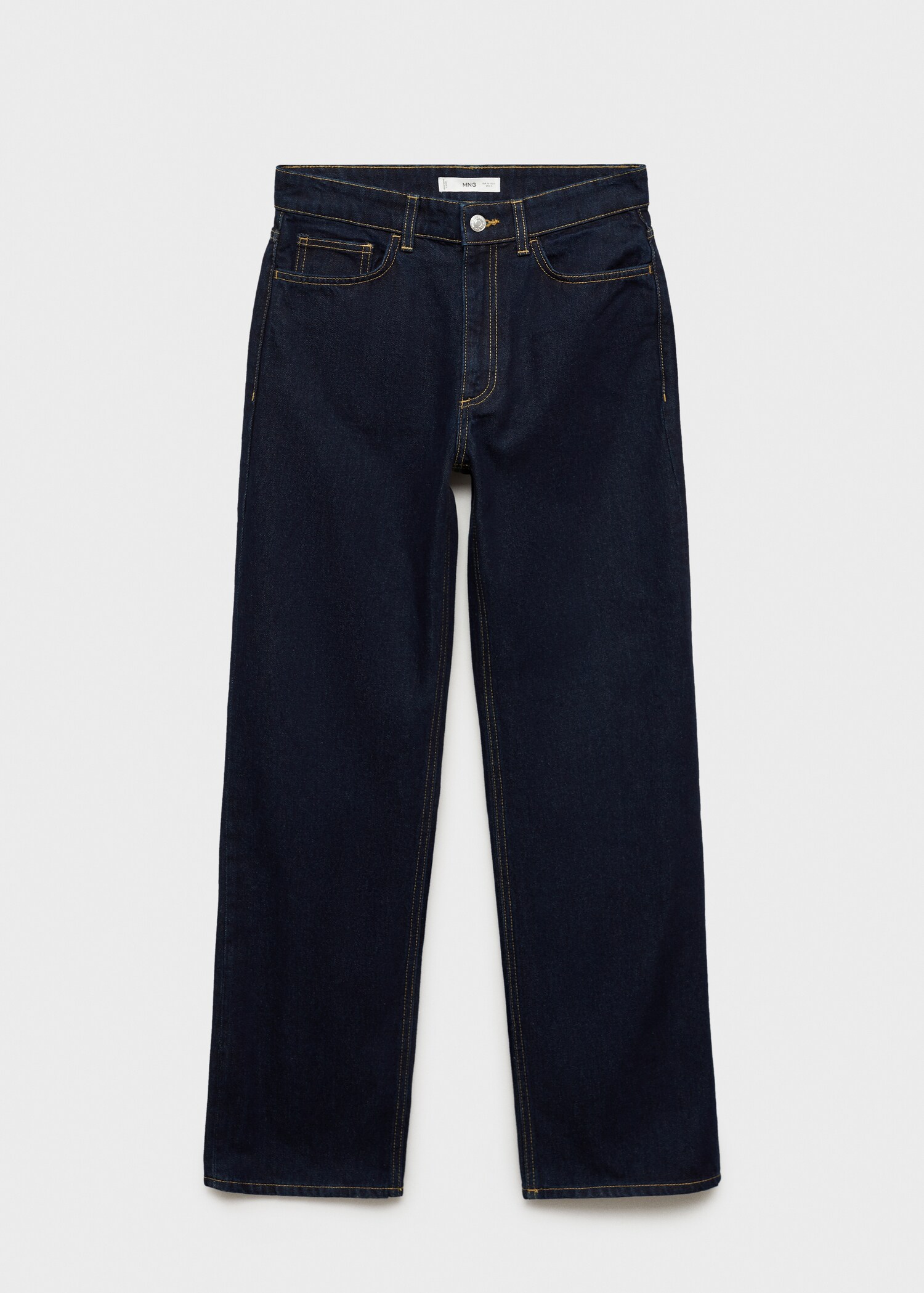 High-waisted straight-fit rinse-wash jeans Women MANGO Indonesia
