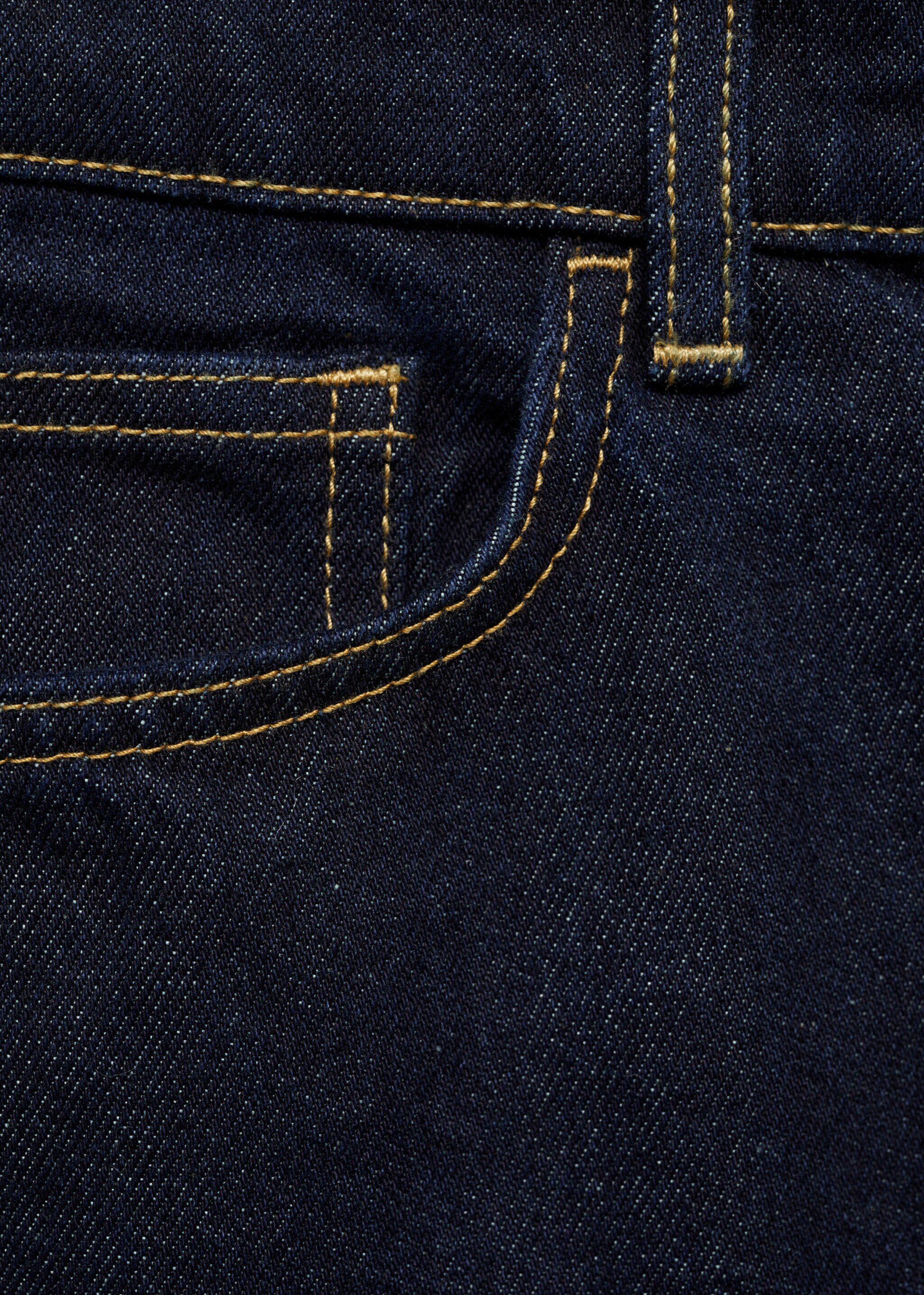 High-waisted straight-fit rinse-wash jeans - Details of the article 0