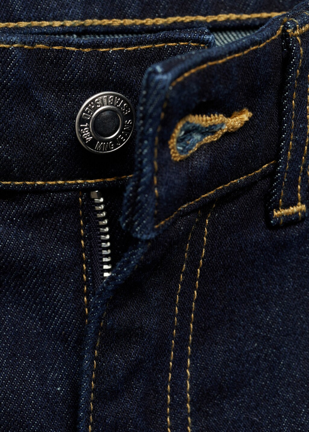 High-waisted straight-fit rinse-wash jeans