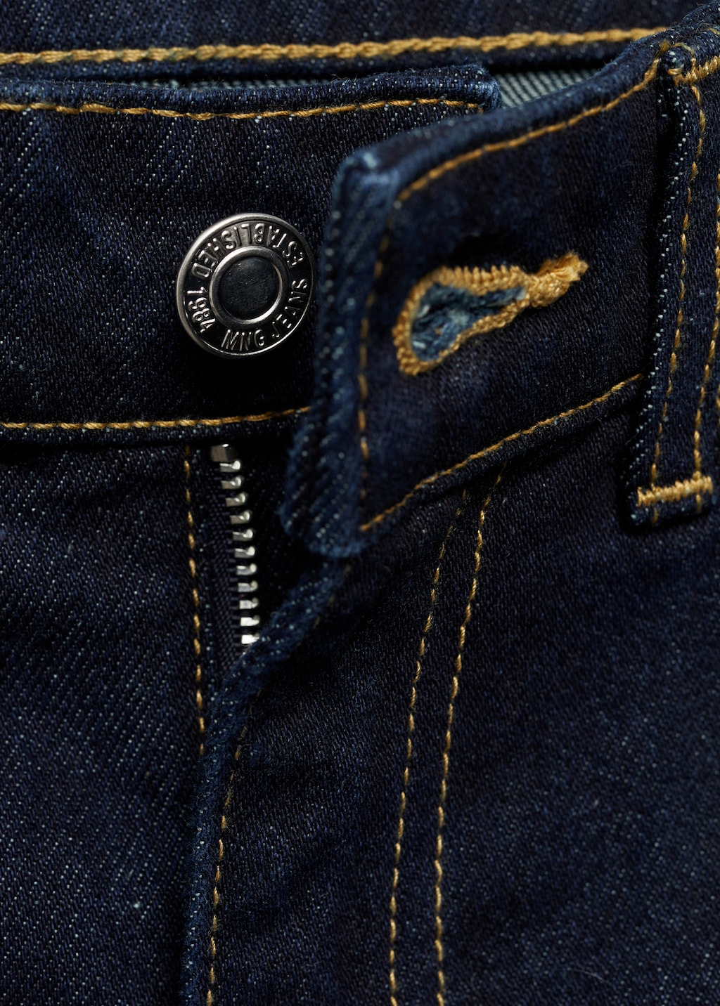 High-waisted straight-fit rinse-wash jeans