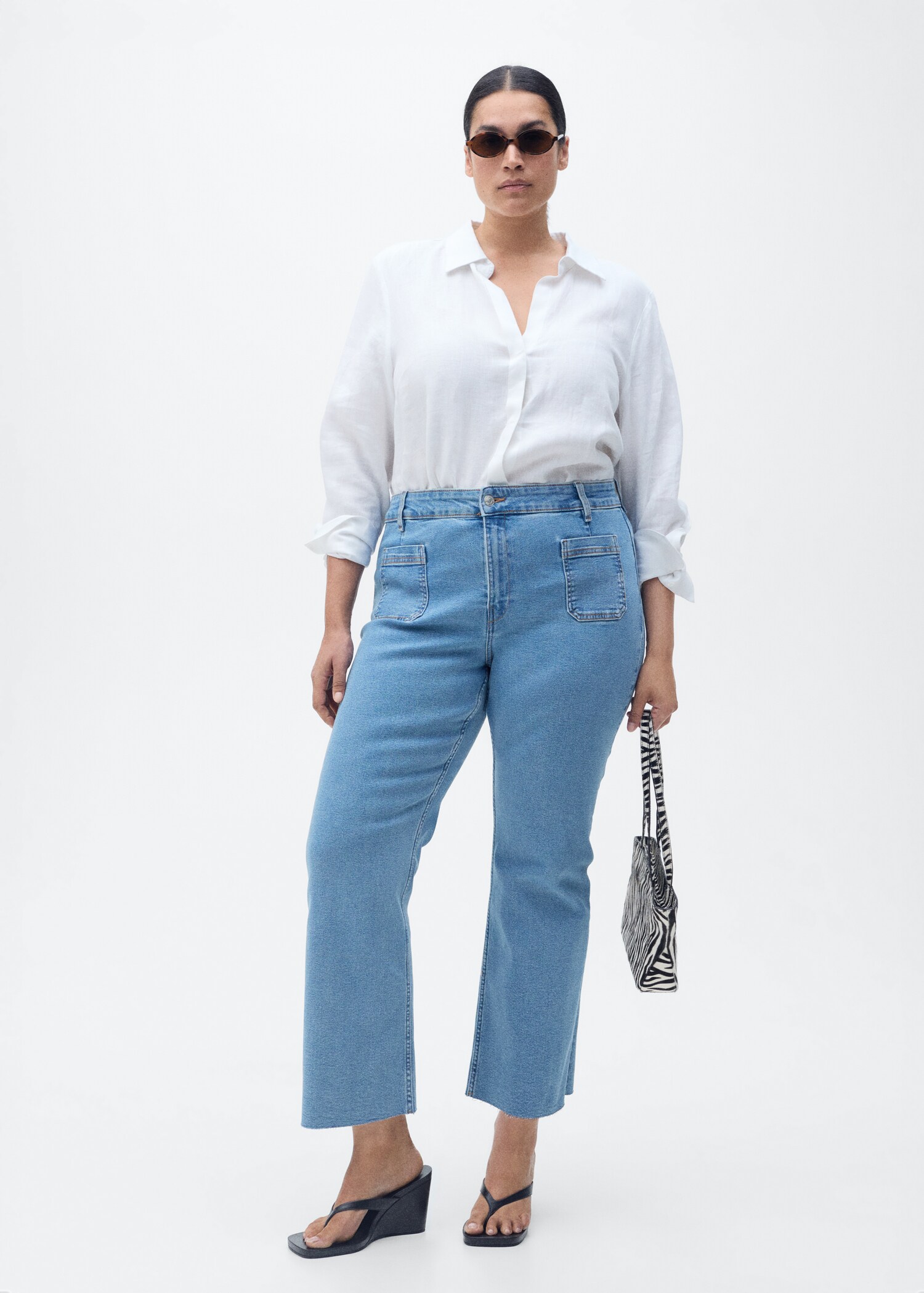 Jeans flare crop bolsillos - Detalle del artículo 3
