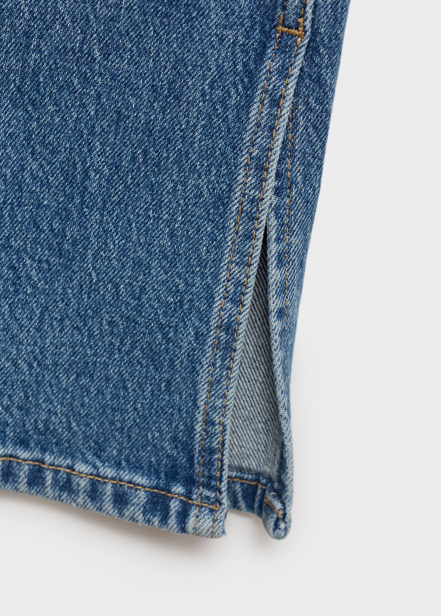 Straight-fit mid-rise jeans met splitten - Detail van het artikel 0