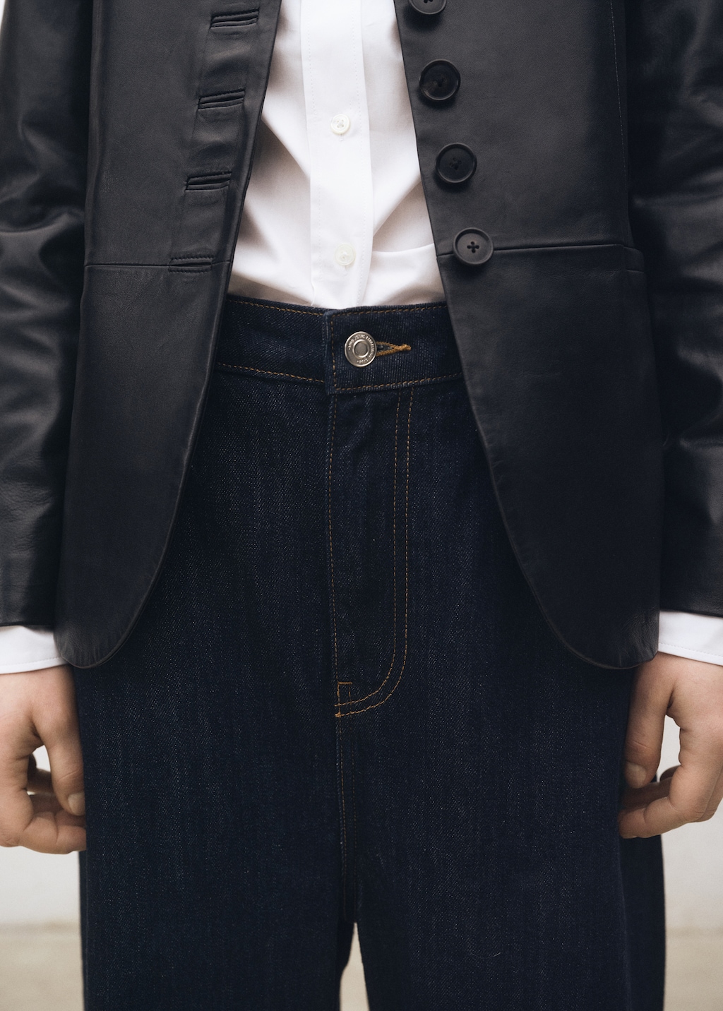 Mango Low-rise wide-leg rinse-wash jeans