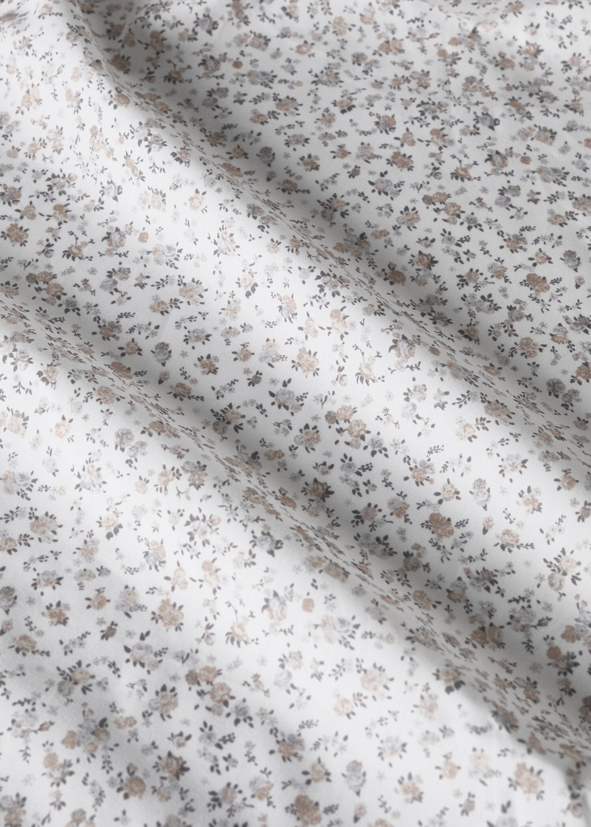 Cotton percale printed cotton top sheet for cot - Details of the article 2, Beige. Ref: 87014089-00.