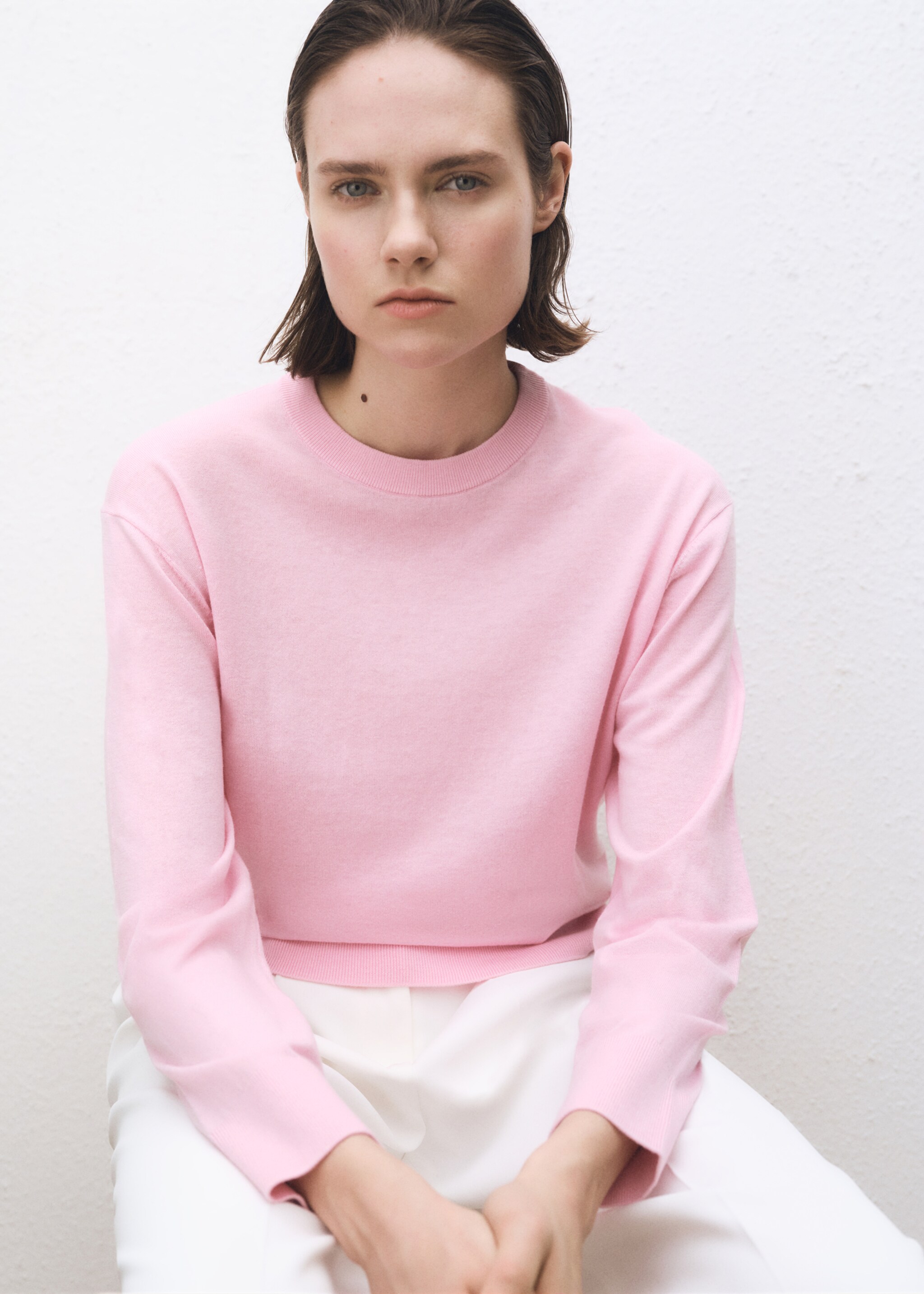 Wool-blend round-neck sweater - Medium plane