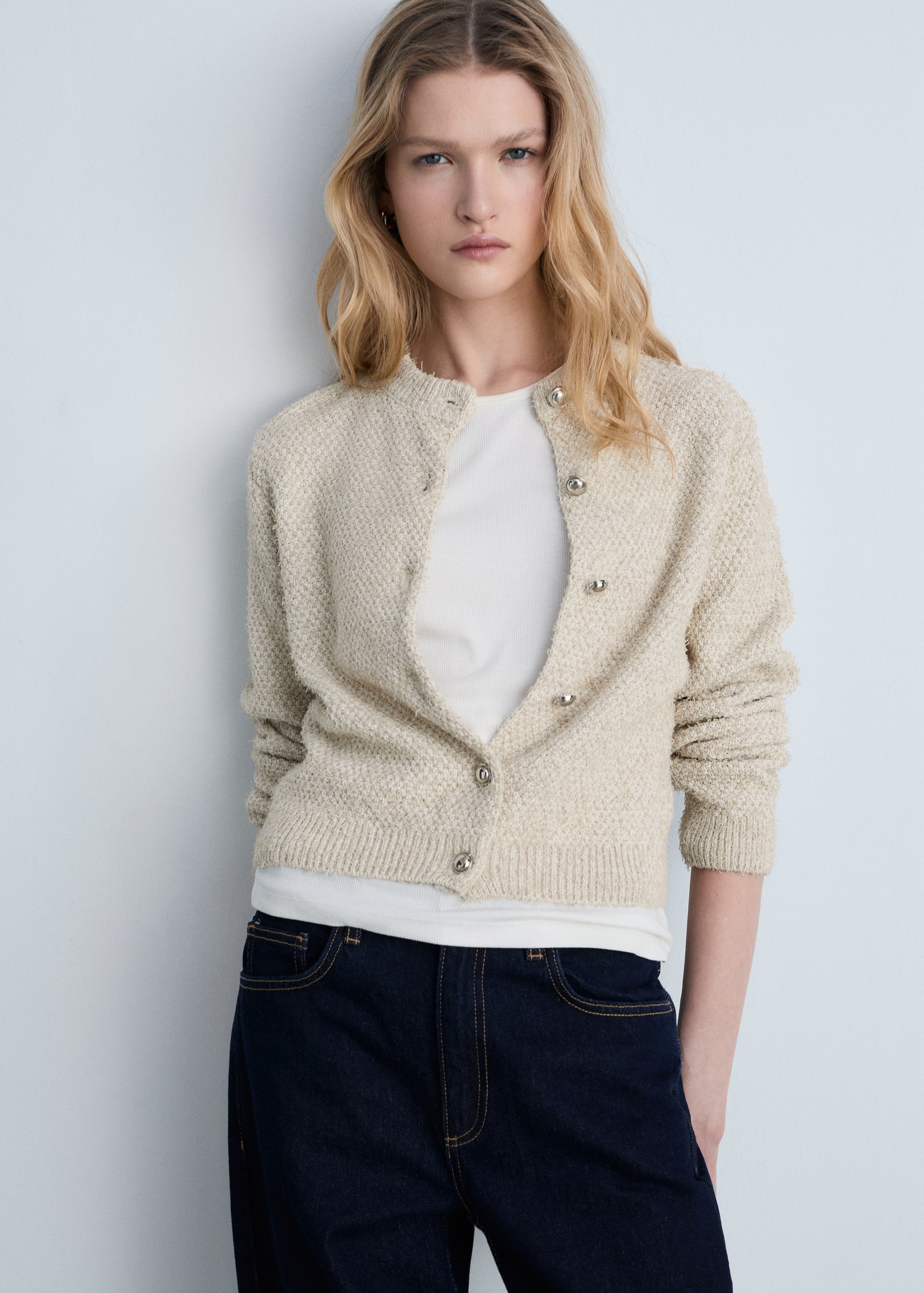 Mango Outlet Cardigan Mujer Chaqueta Punto Grueso Botones