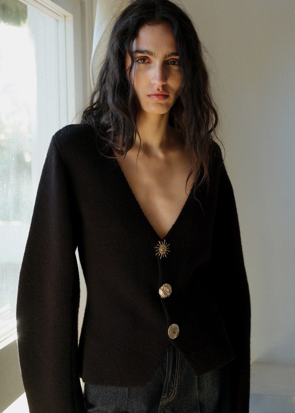 【Mango】マンゴ ジュエル ボタン ツイード ジャケット Knitted jacket with jewel buttons - Women | MANGO USA