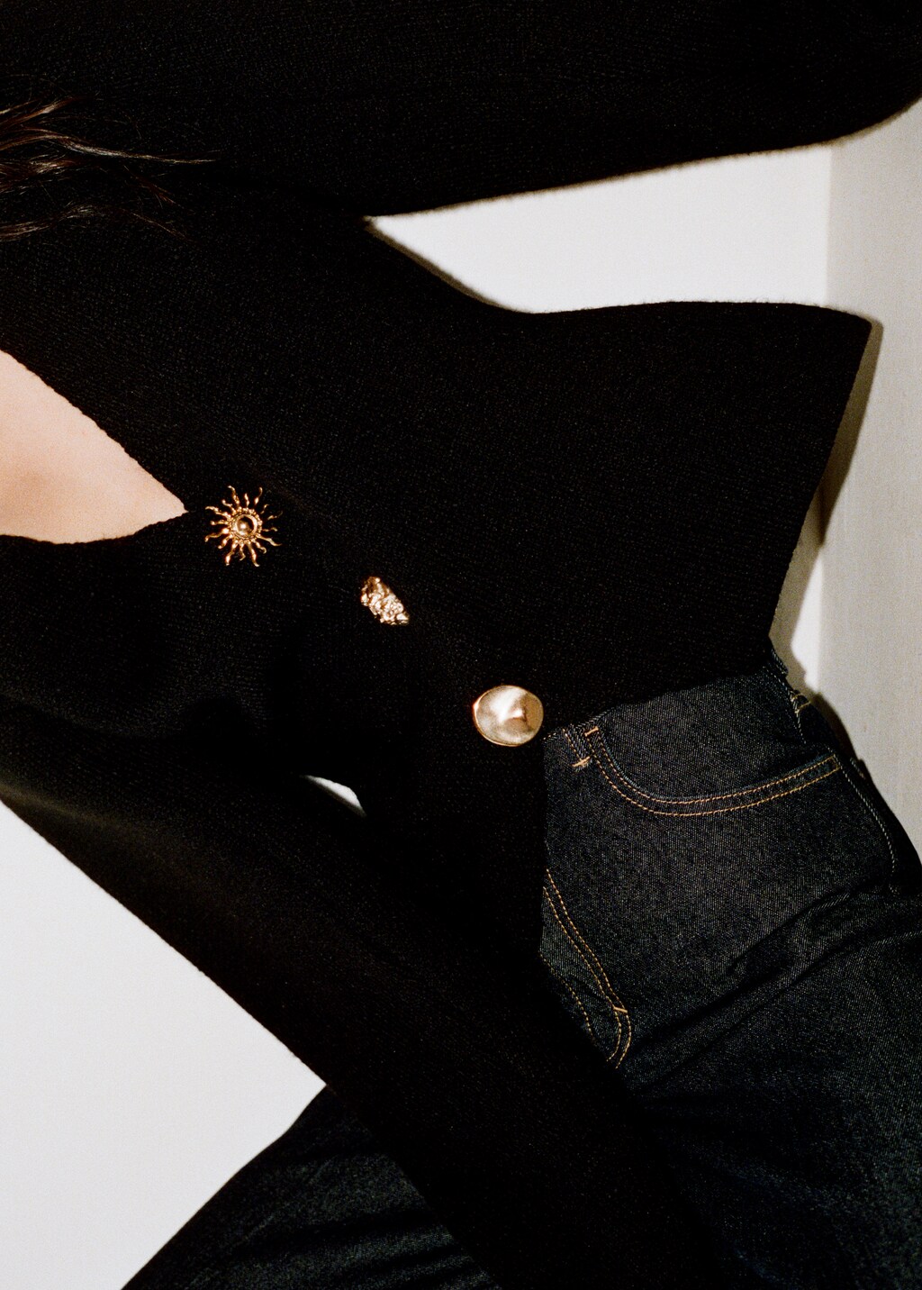 Knitted jacket with jewel buttons - Women | MANGO USA