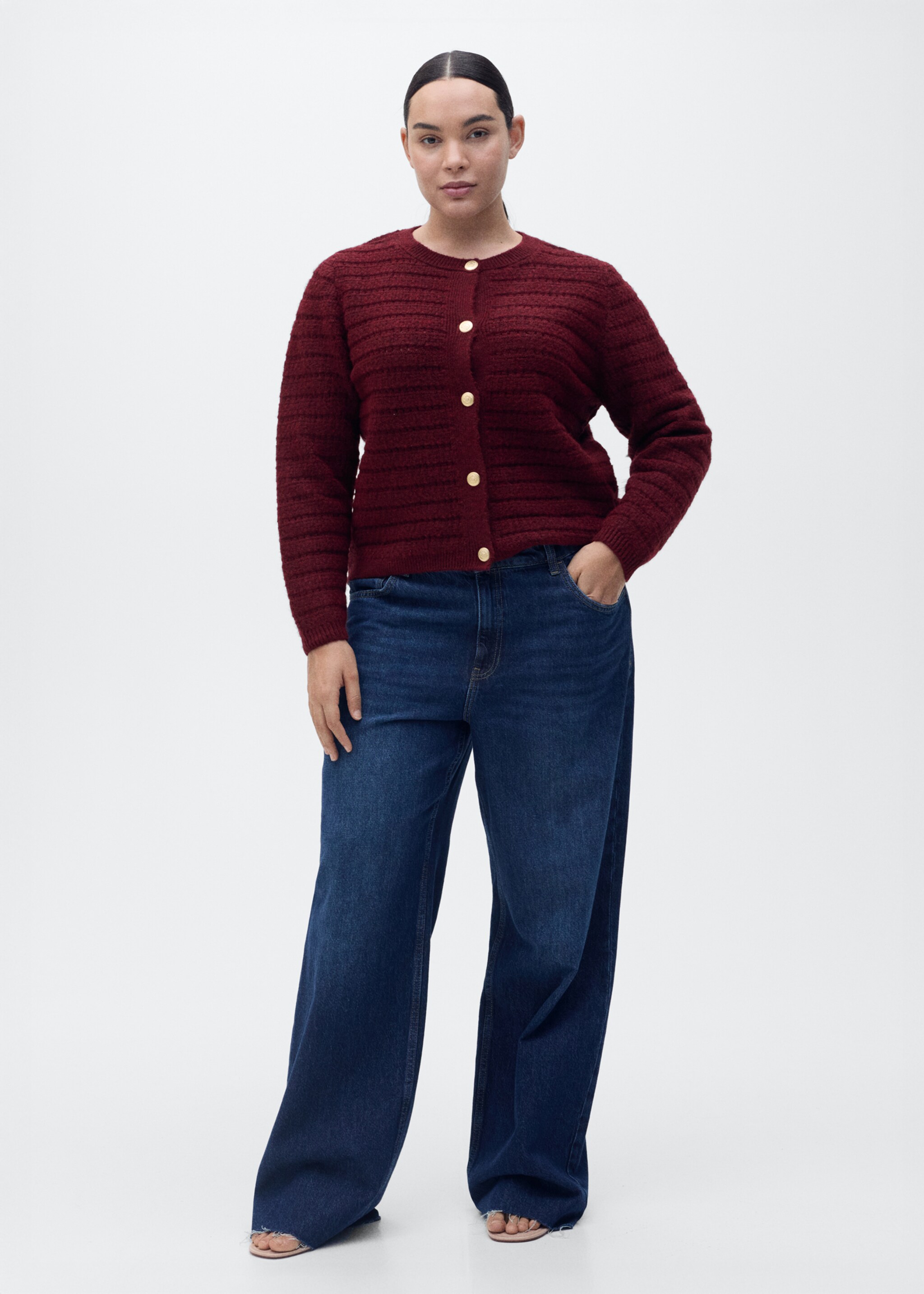 Knitted jacket with openwork details - Details of the article 3