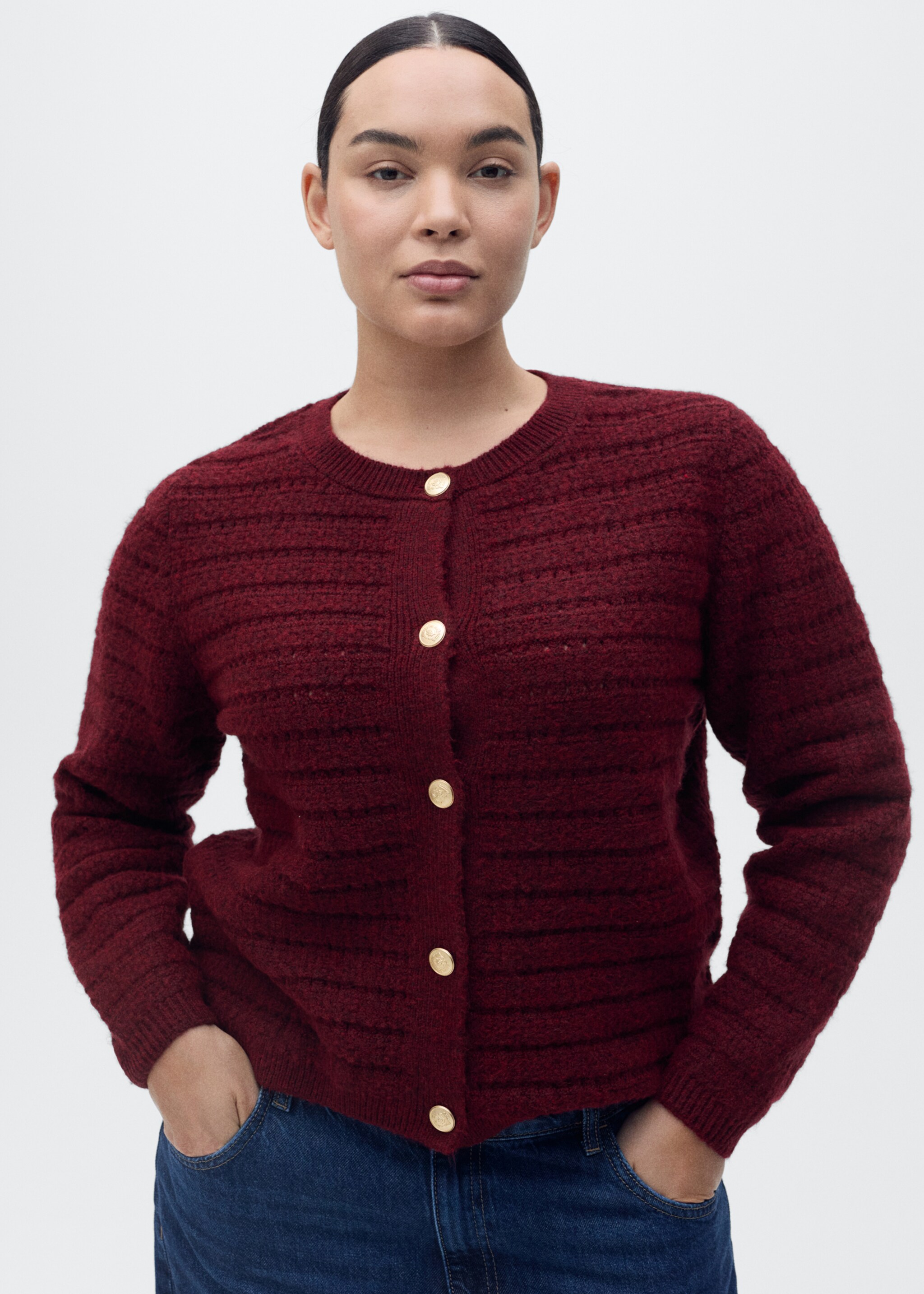 Knitted jacket with openwork details - Details of the article 5