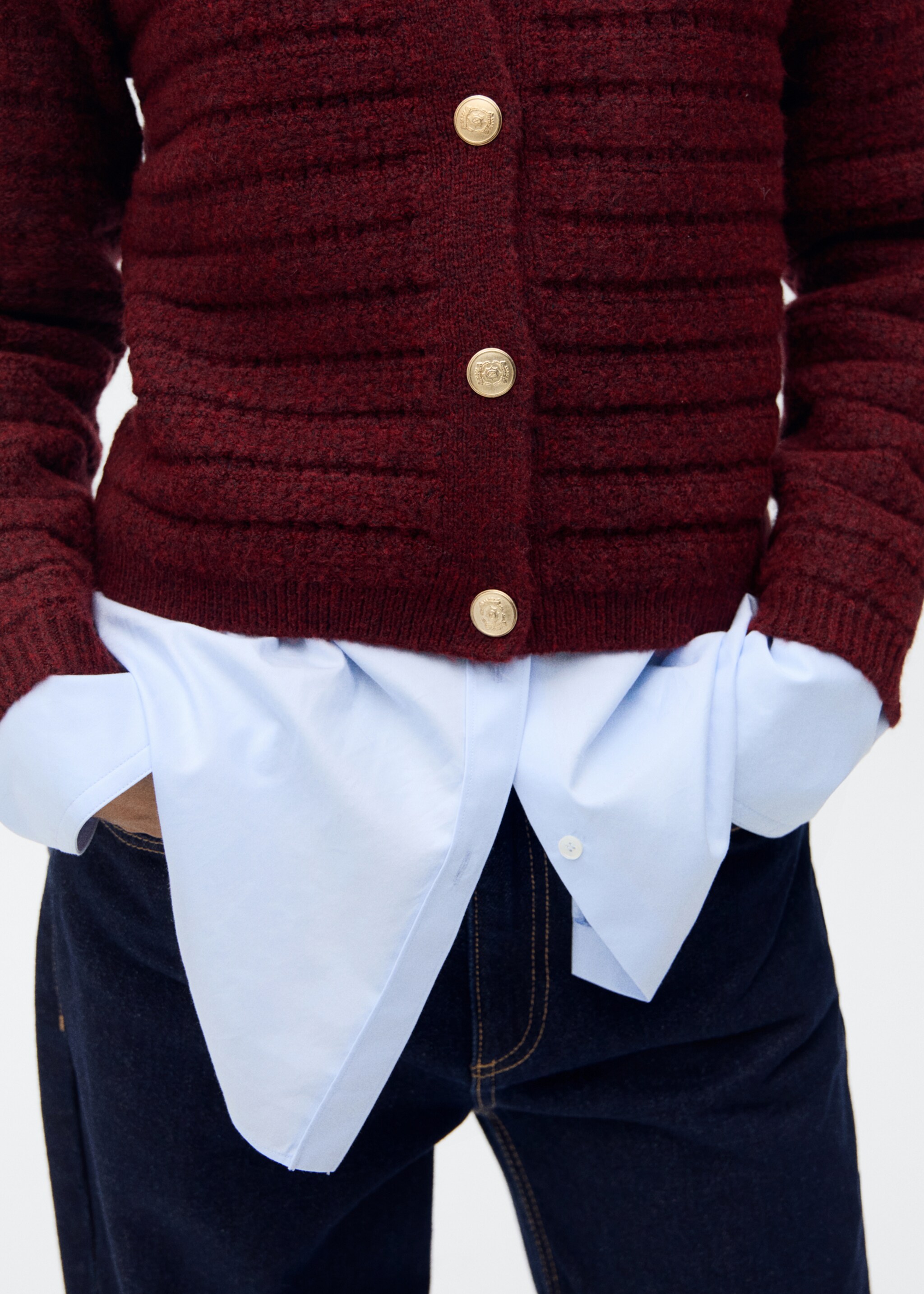 Knitted jacket with openwork details - Details of the article 6