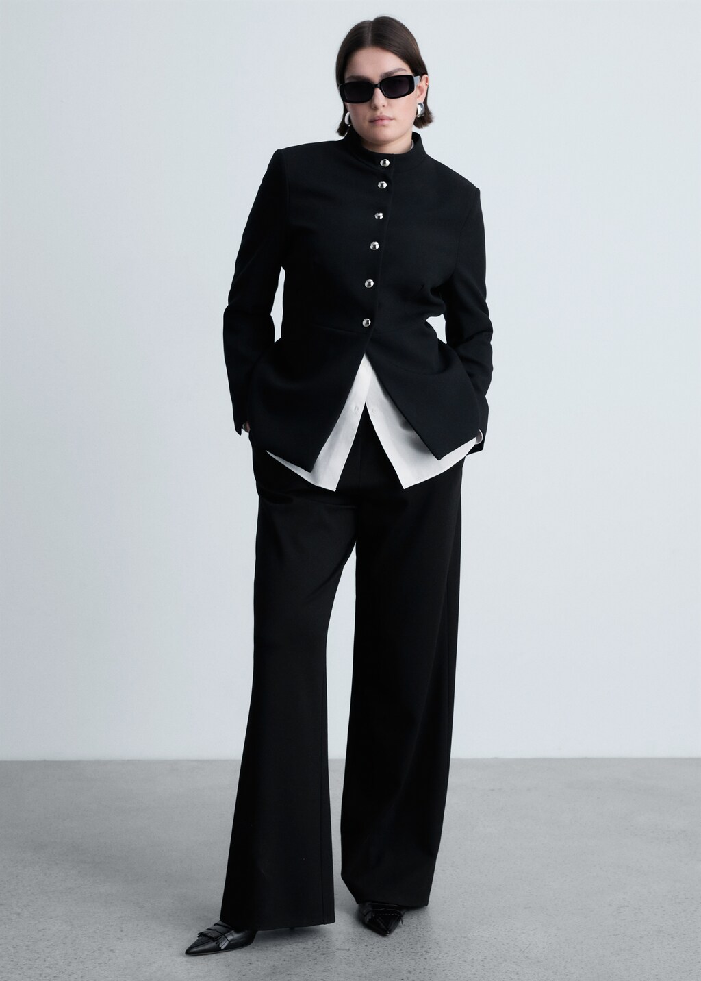 Jacket with mandarin collar and jewel buttons - Women Jacket with mandarin collar and jewel buttons - Women