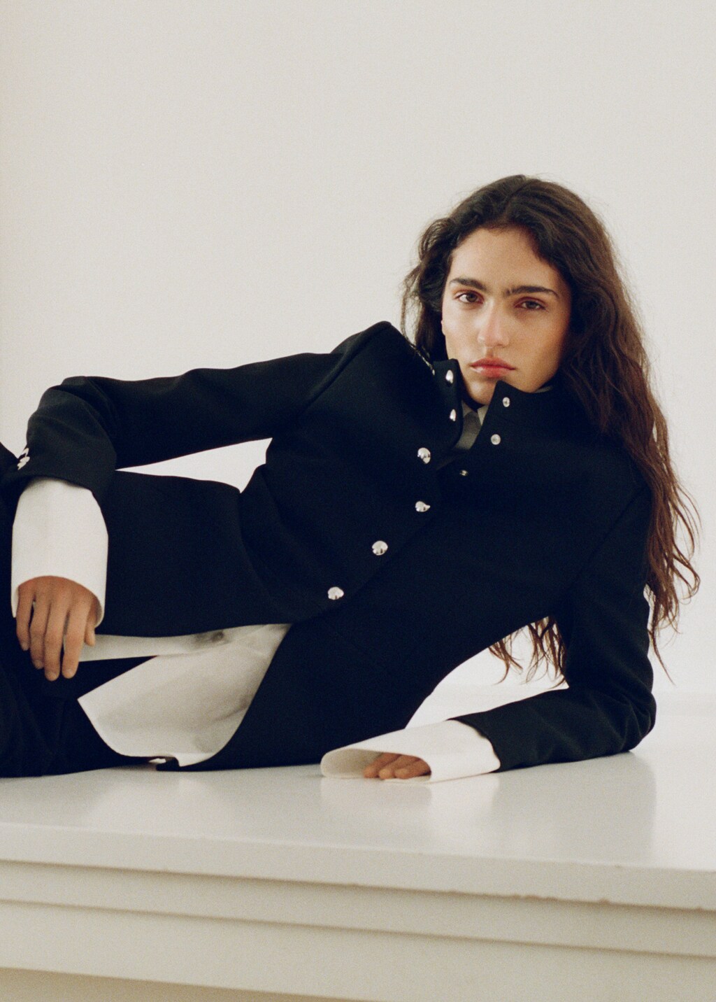 Jacket with jewel-button strip collar - Women | MANGO USA Jacket with jewel-button strip collar - Women | MANGO USA