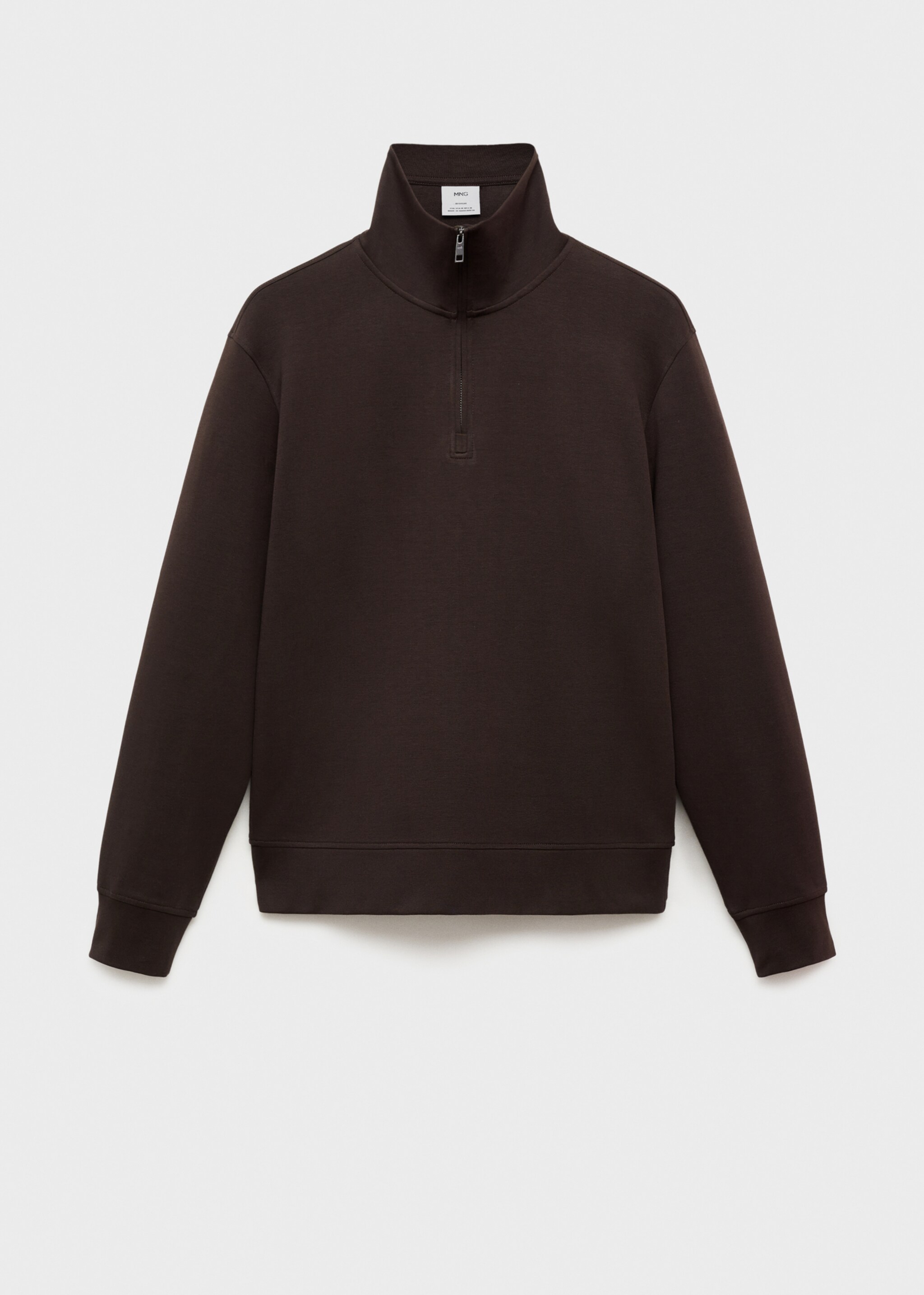 Sweatshirt i bomull med dragkedja och normal passform - Artikel utan modell