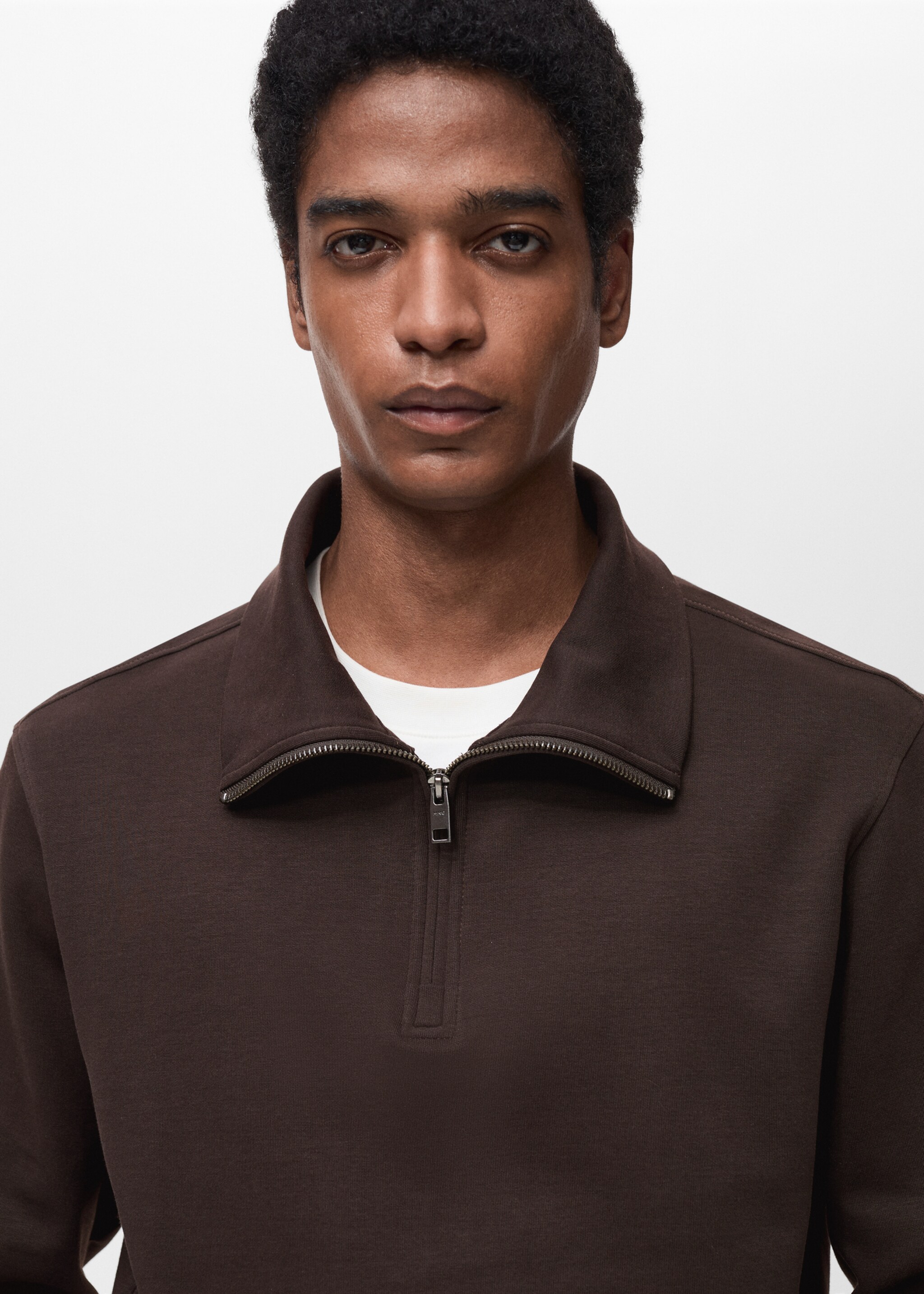 Sweatshirt i bomull med dragkedja och normal passform - Detaljer om artikeln 1