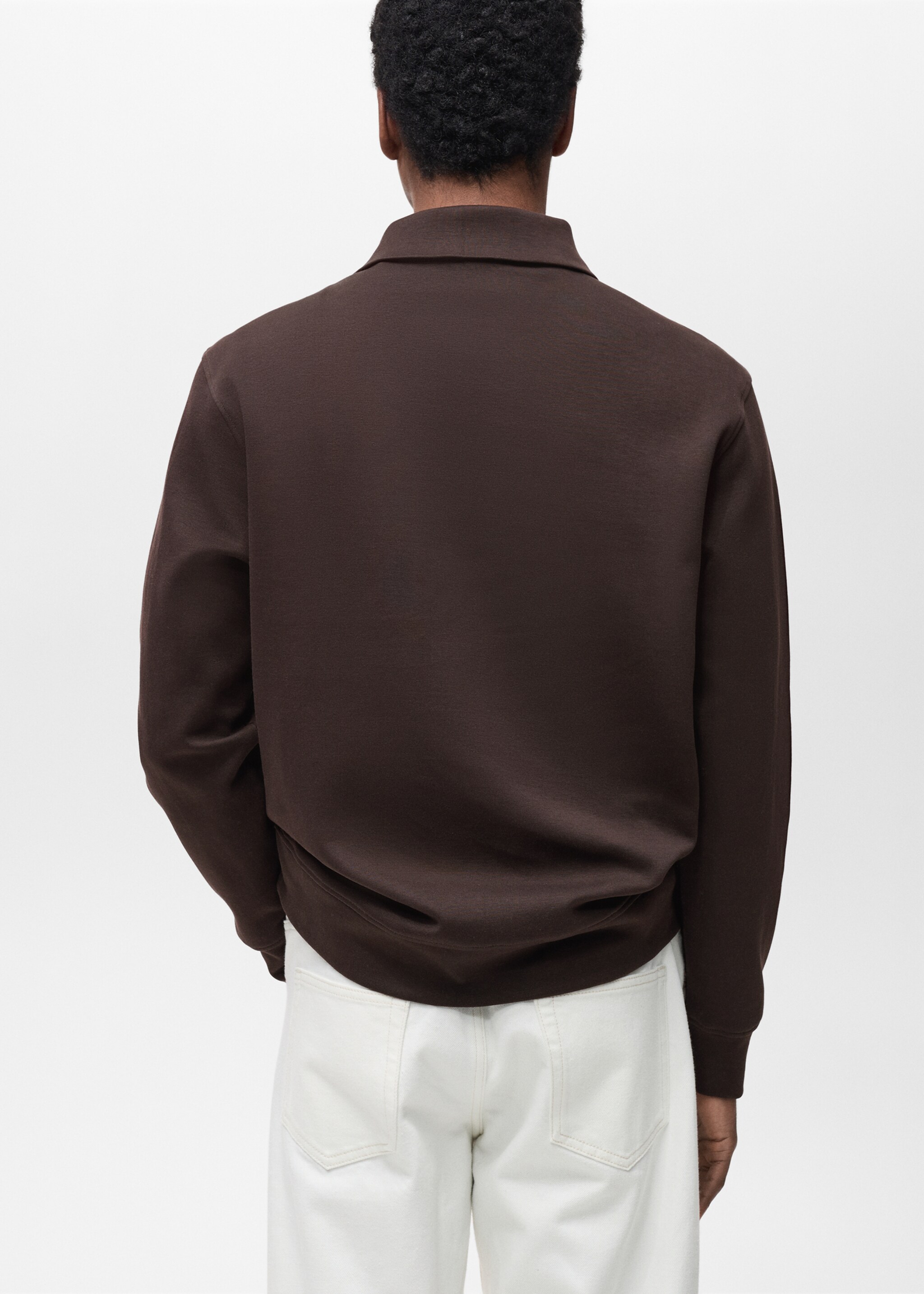 Sweatshirt i bomull med dragkedja och normal passform - Artikelns baksida