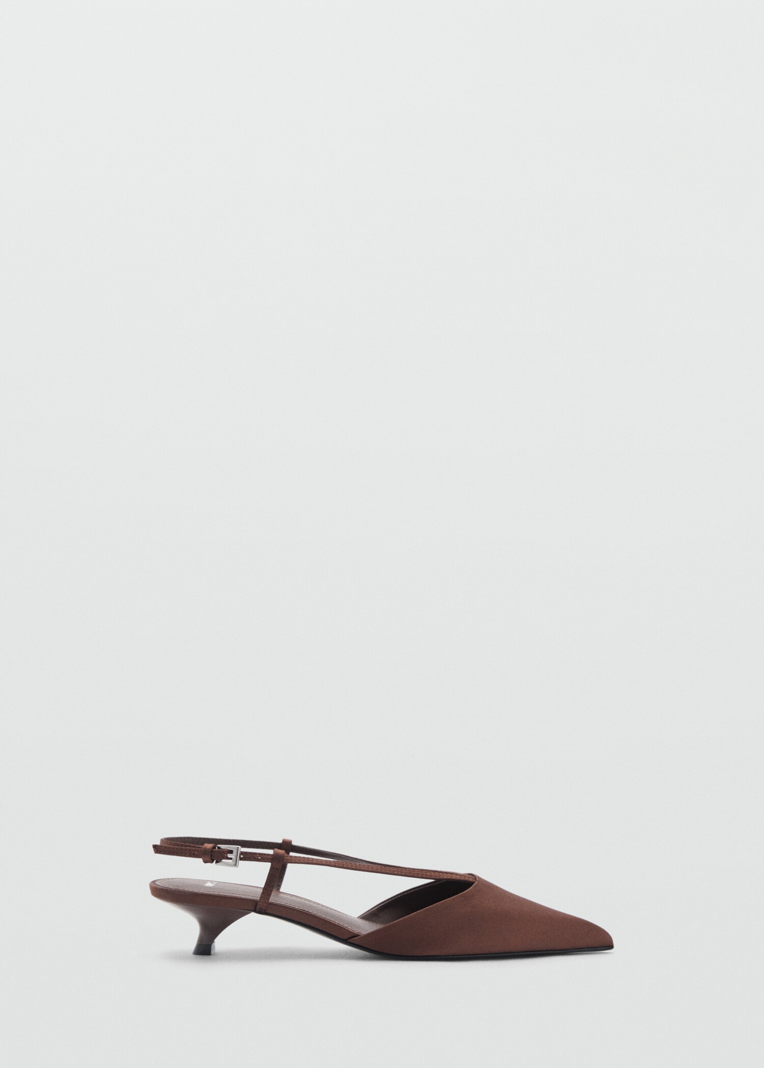 Satin kitten-heel shoes with straps - Article without model