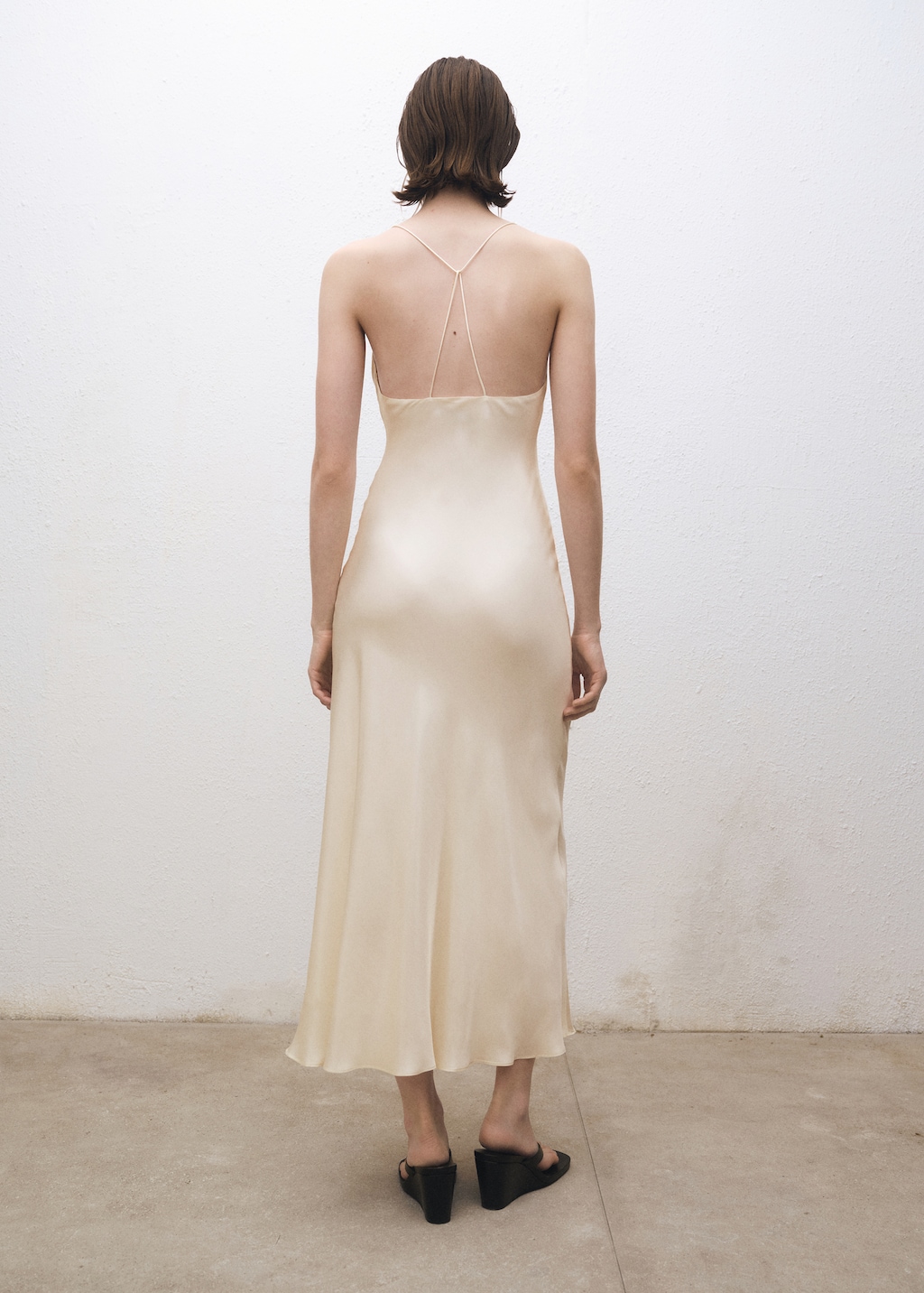 Silk dress with draped neckline - image 3