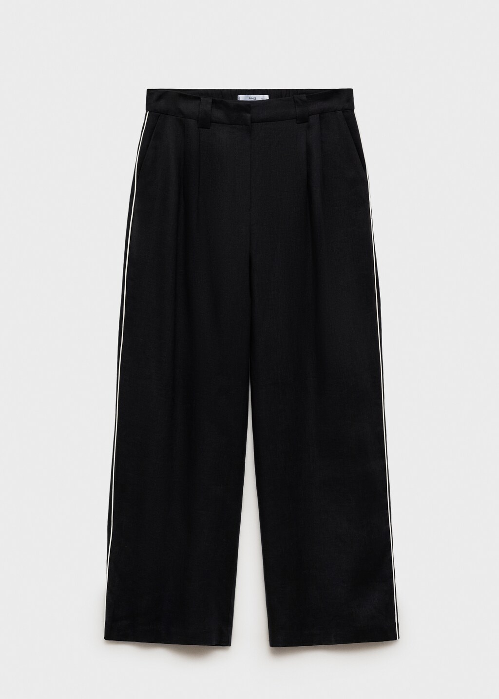 Contrast-stripe linen pants - Women | MANGO USA