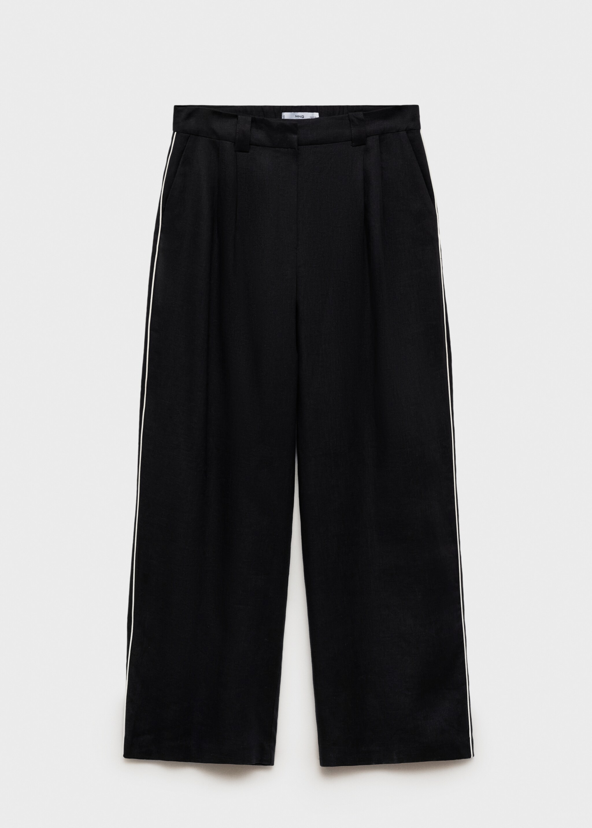 Contrast-stripe linen trousers - Article without model