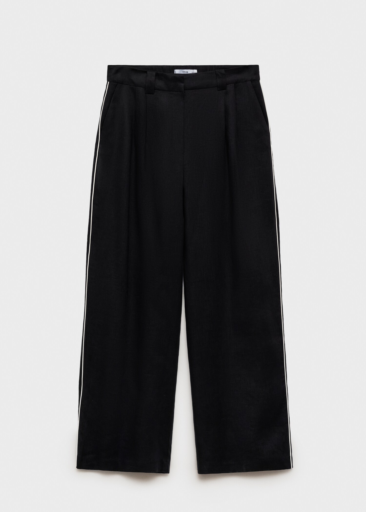Contrast-stripe linen trousers - Article without model