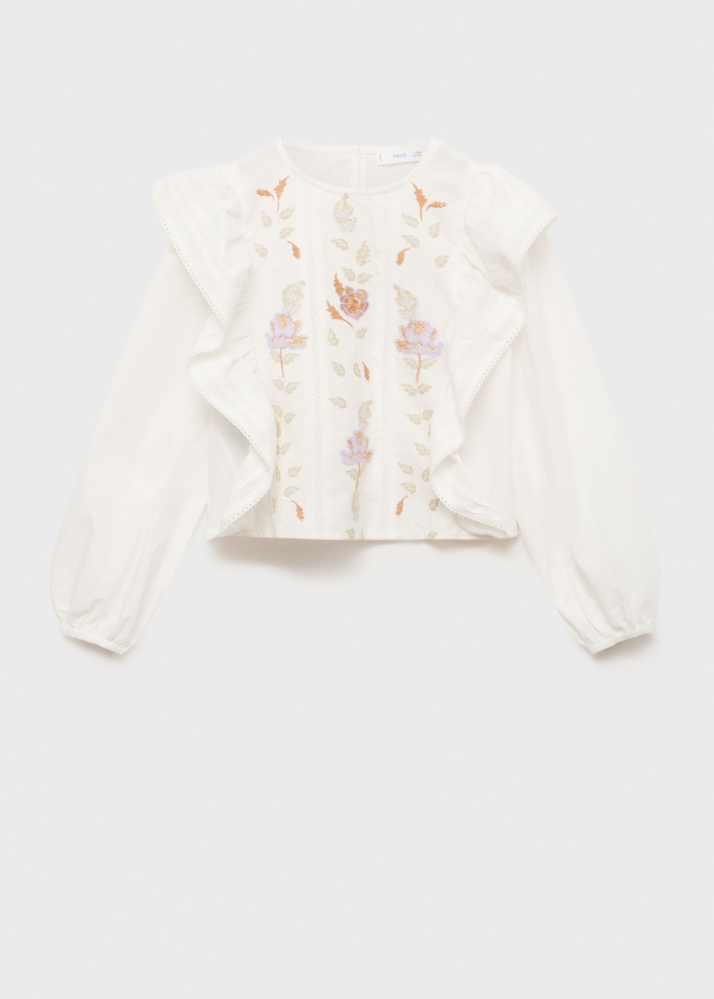 Floral embroidered blouse - Kids | MANGO USA