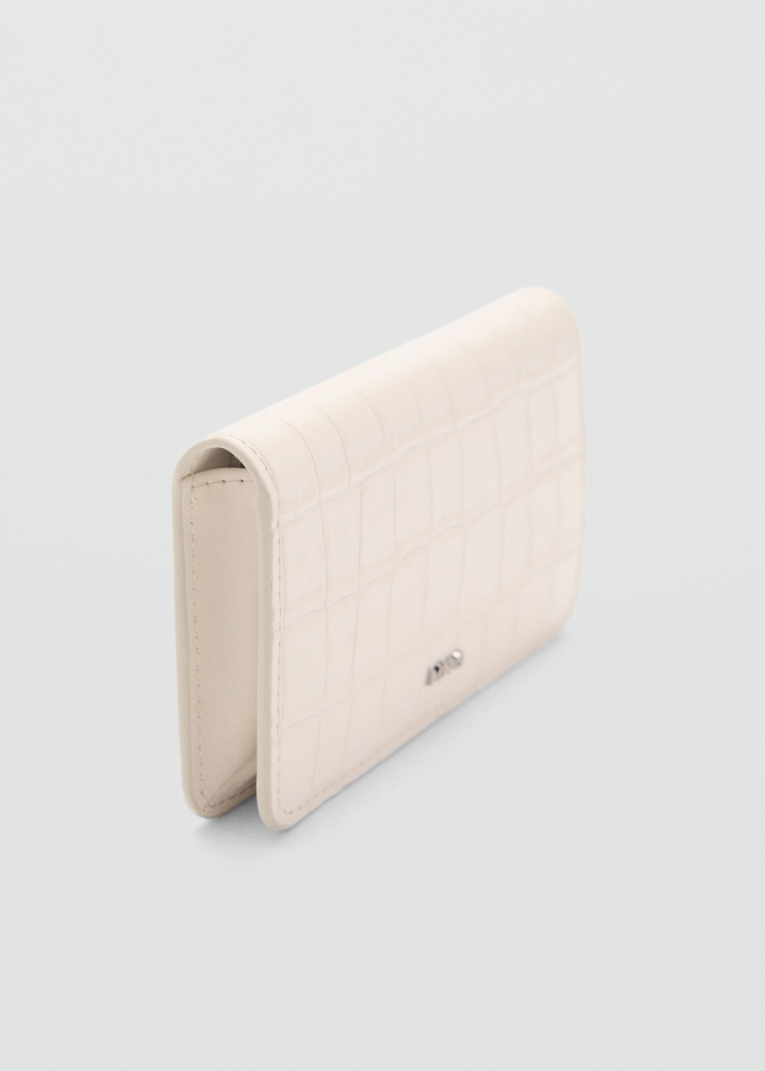 Croco leather-effect wallet with flap - Medium plane
