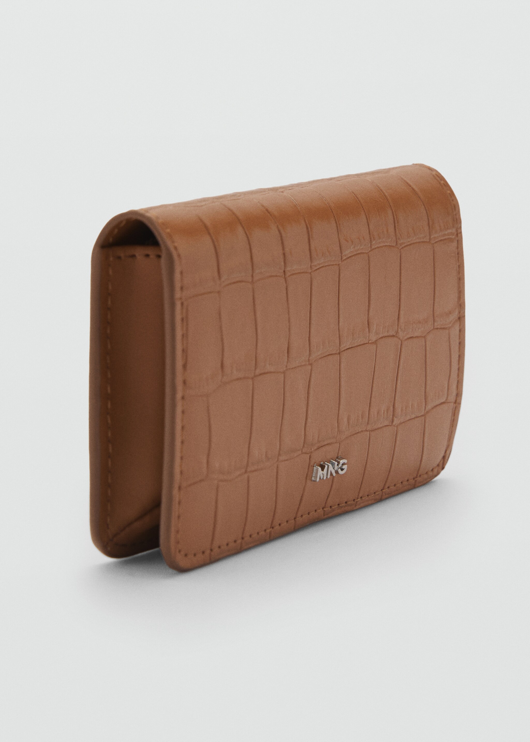Croco leather-effect wallet with flap - Medium plane