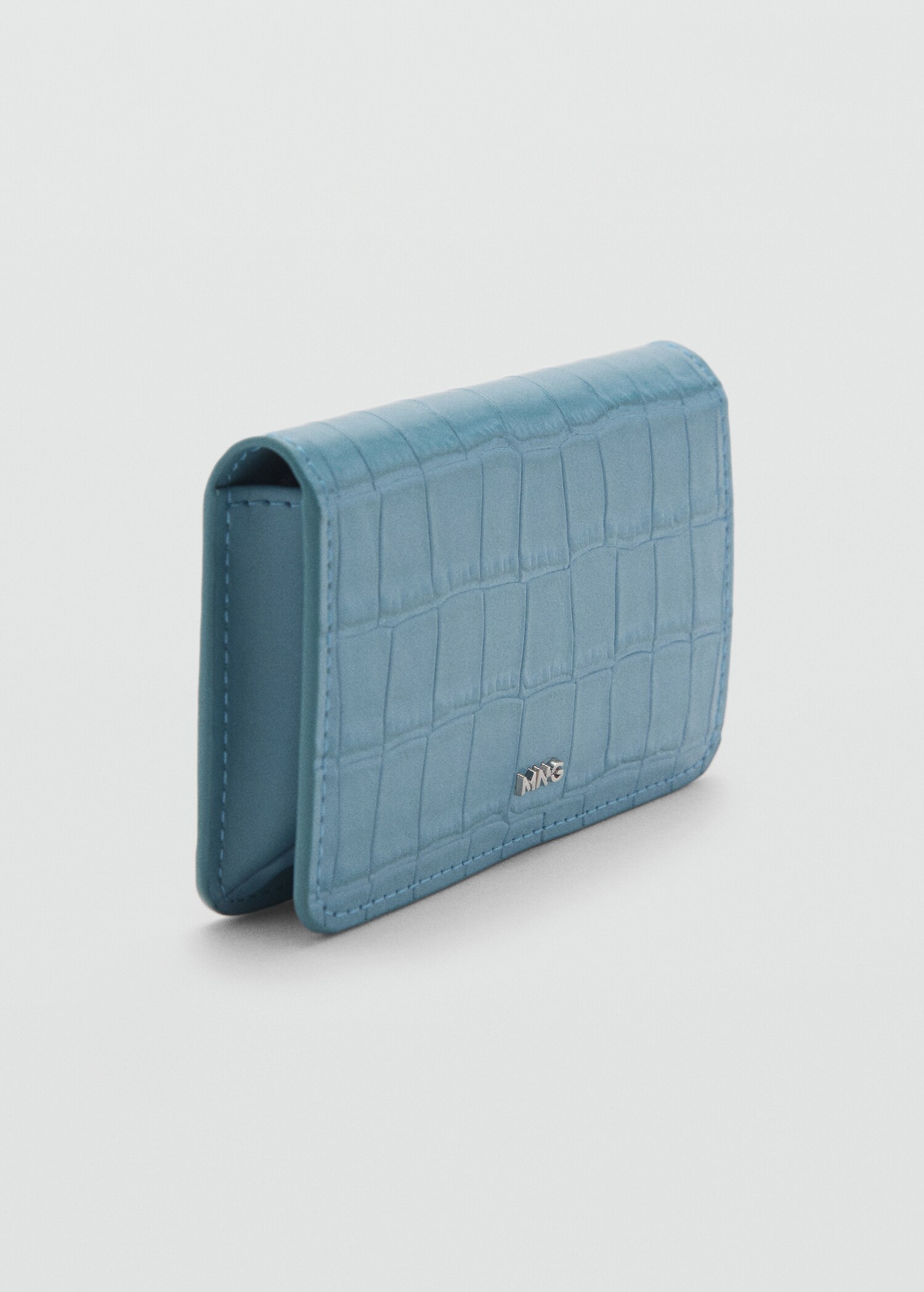 Croco leather-effect wallet with flap - Medium plane