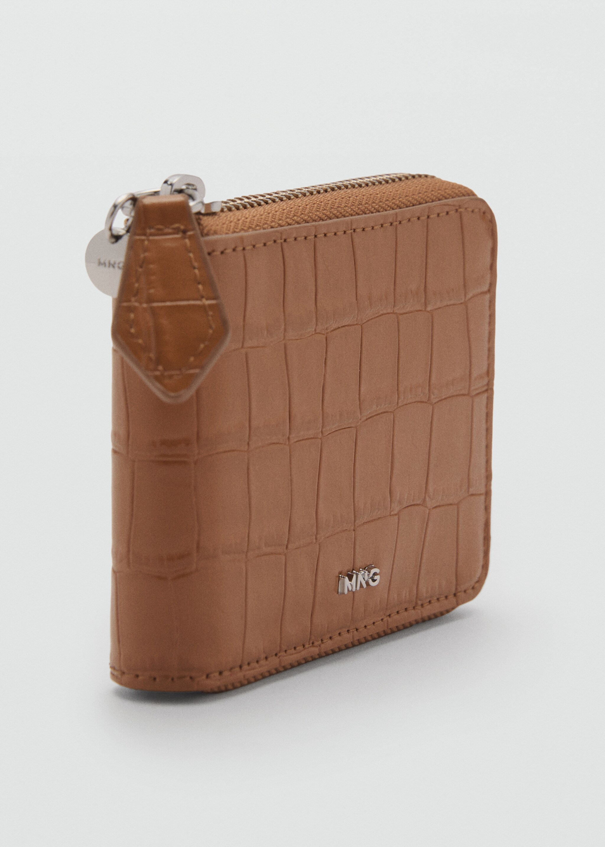 Croco leather-effect mini wallet - Medium plane
