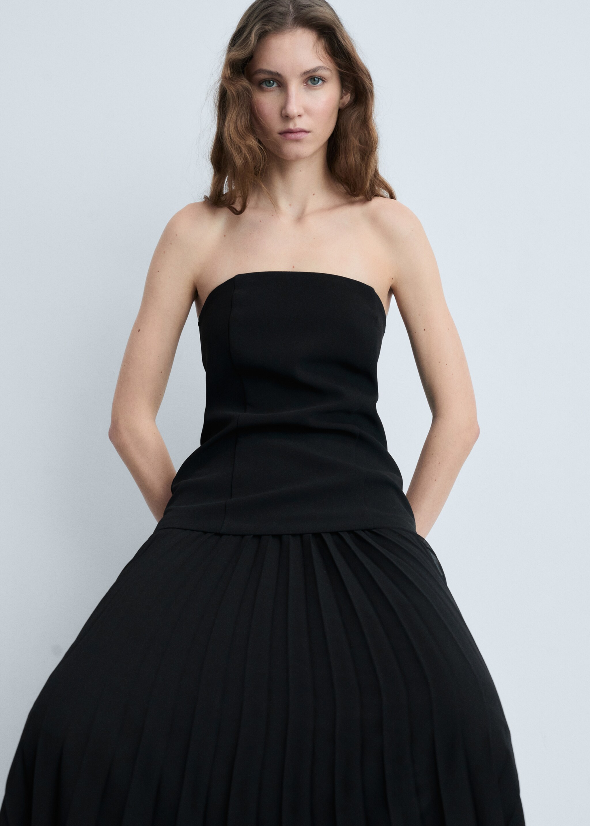 Combined strapless dress - Details of the article 2