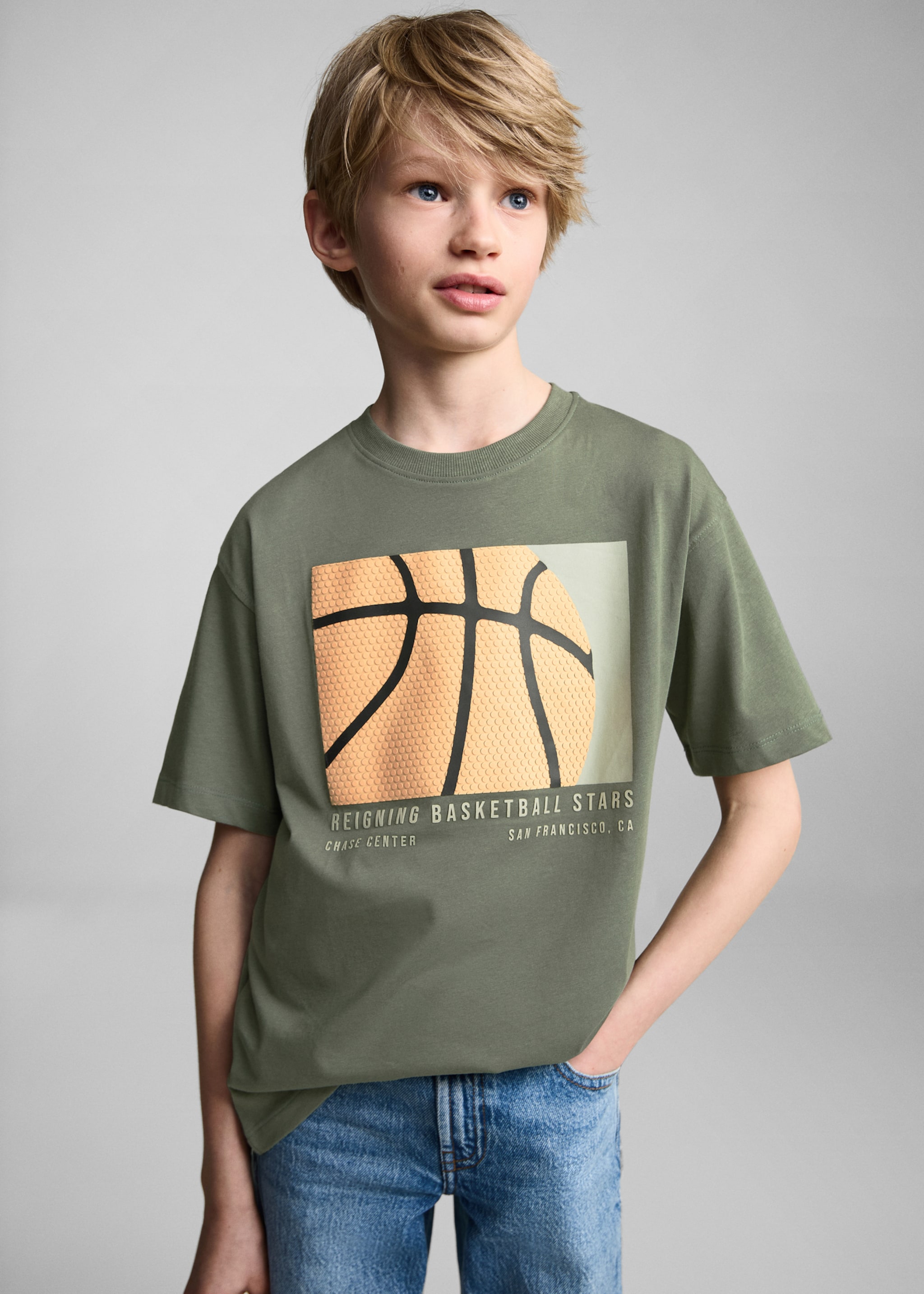 T-shirt algodão estampado - Plano médio